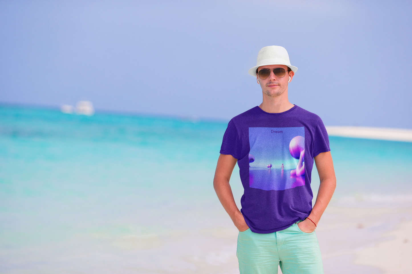 Dreamscape Explorer: Unisex Heavy Cotton Tee with AI-Crafted Dream Vision