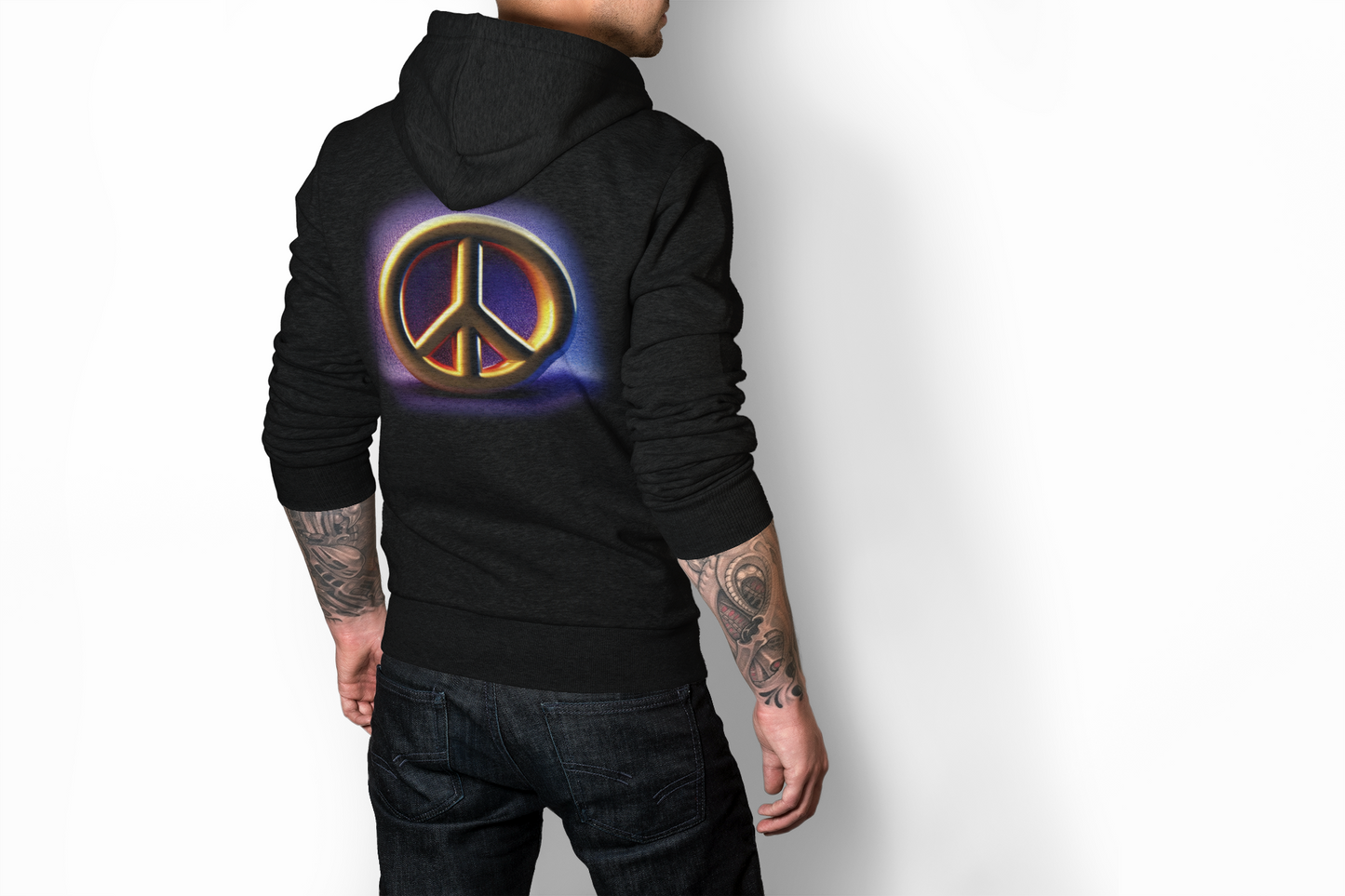 Peaceful Reflections: 3D Peace Sign Hooded Sweatshirt