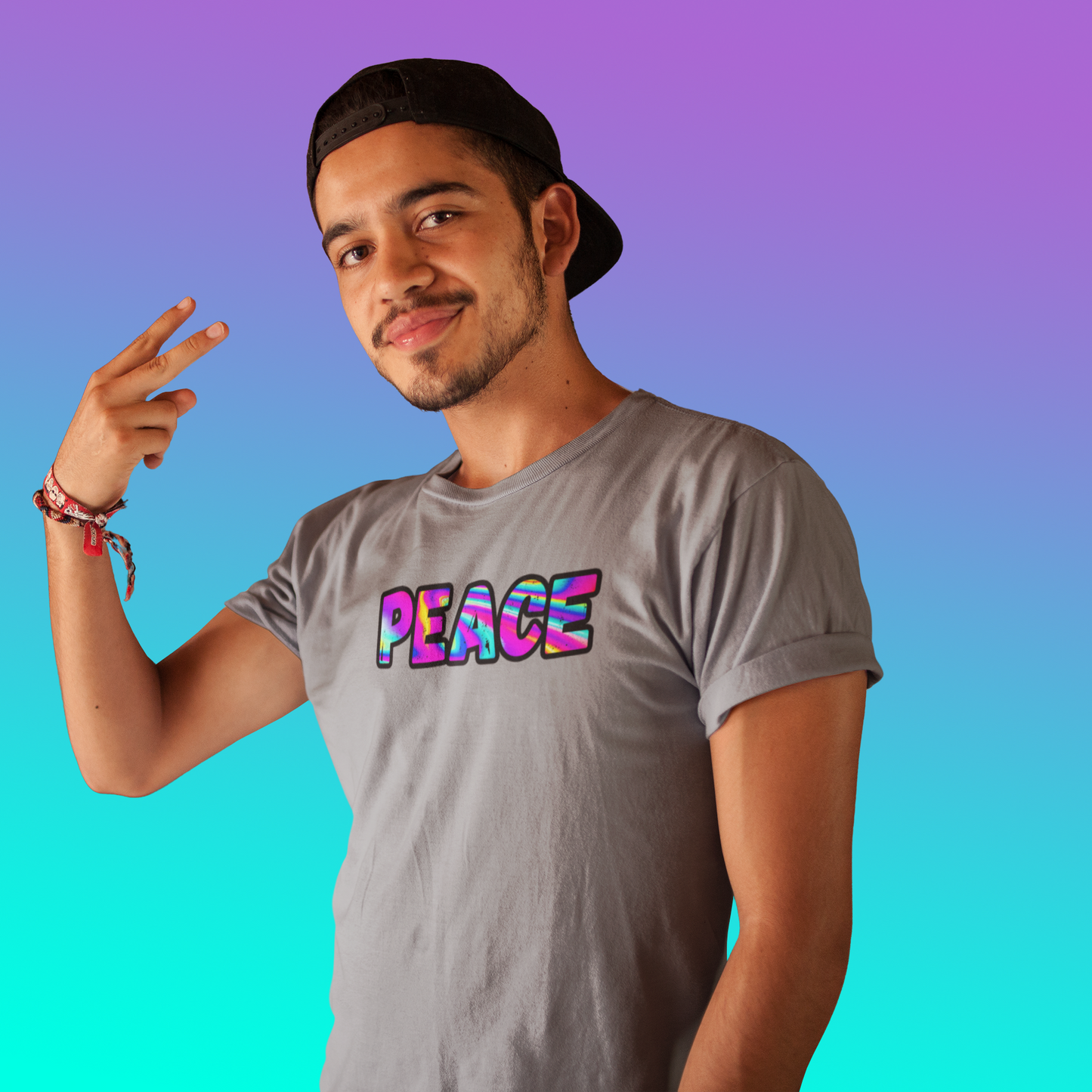 Psychedelic Peace Men's Cotton Crew Tee