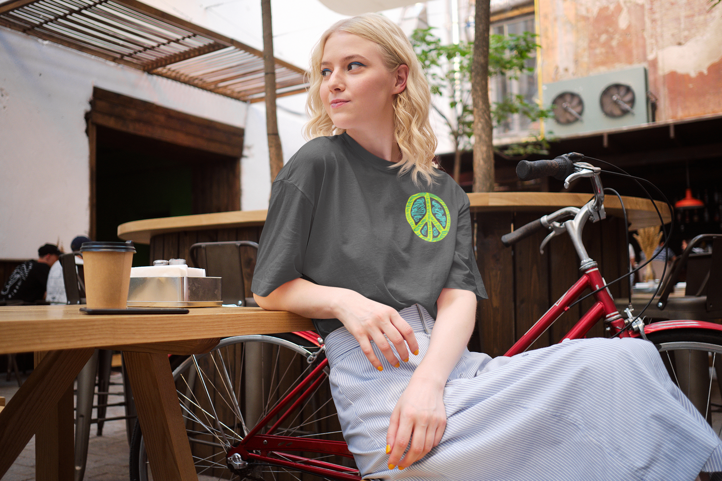 Peaceful Expression: Unisex Pastel Peace Sign Tee
