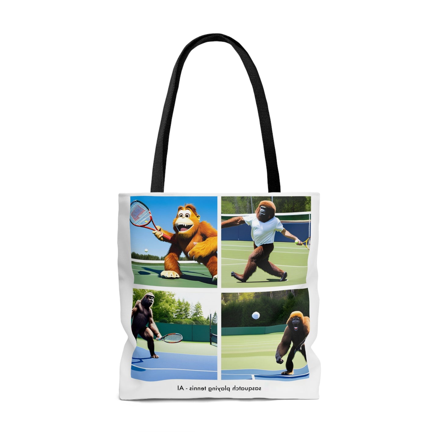 Tote Bag - sasquatch playing tennis - AI