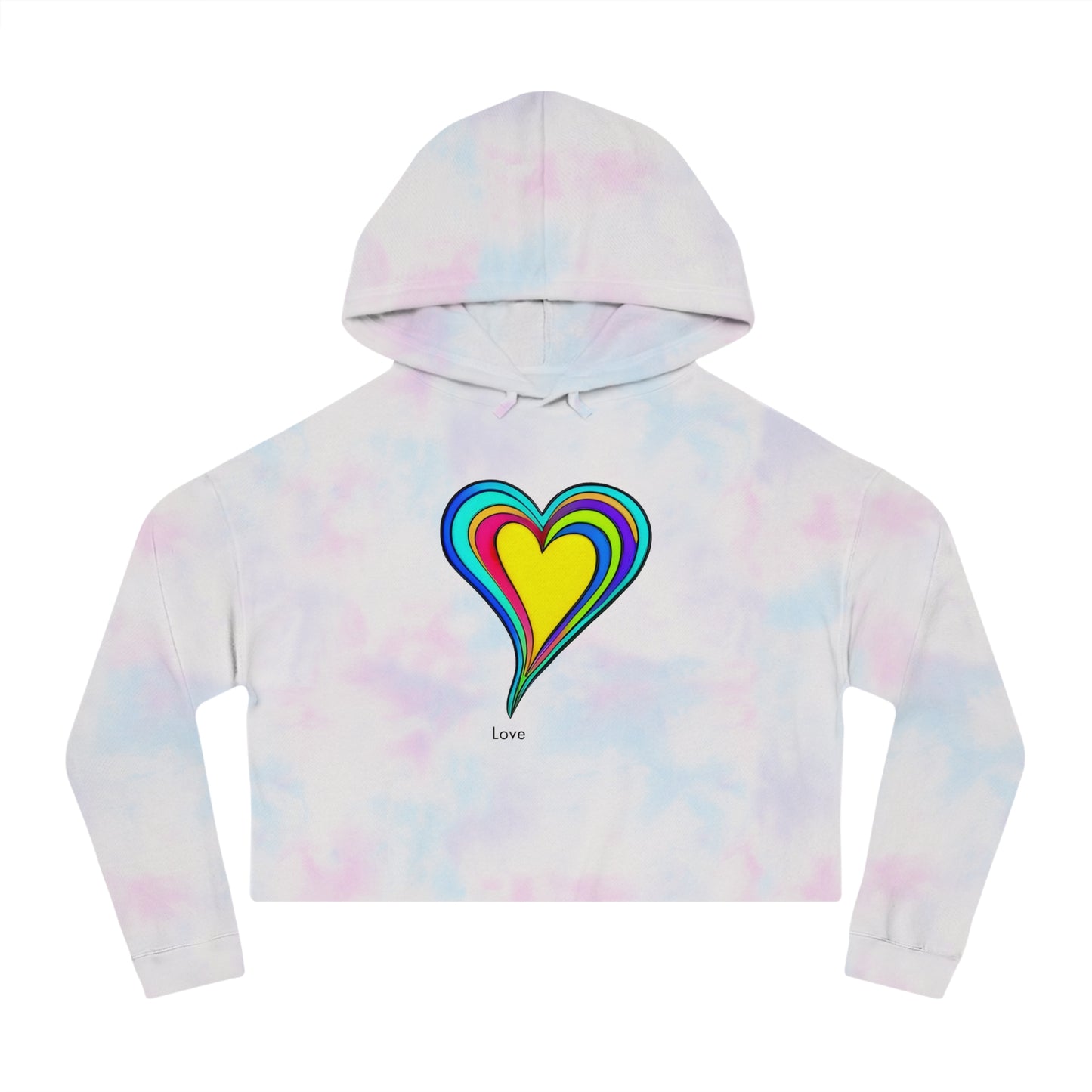 AI-Infused Psychedelic Love: Crop Hoodie