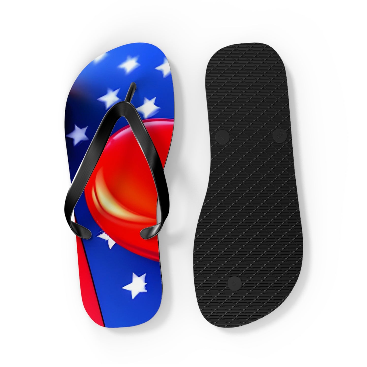 USA Pride in Every Step: Heart and Flag Flip Flops