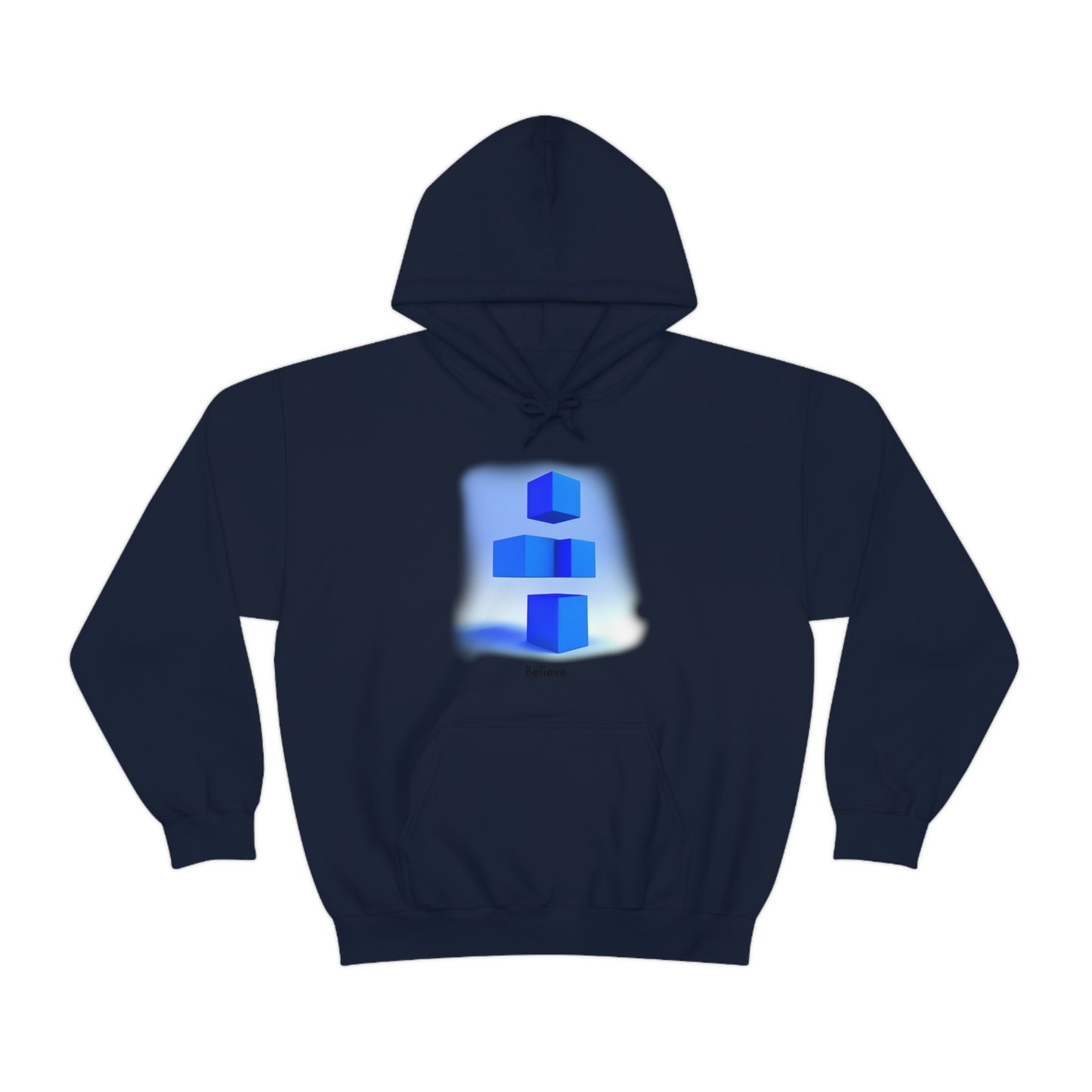 The Art of Belief: Abstract 3D Blocks Unisex Hooded Sweatshirt