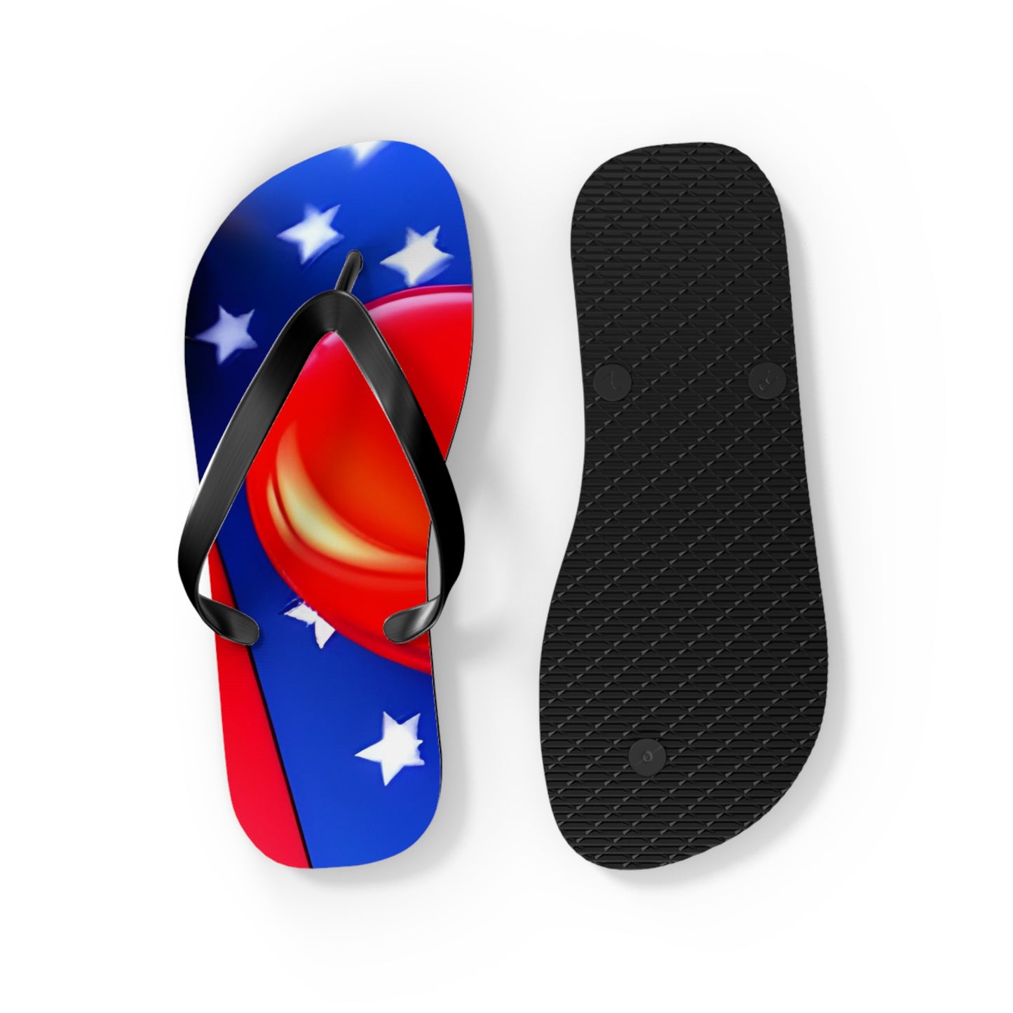 USA Pride in Every Step: Heart and Flag Flip Flops