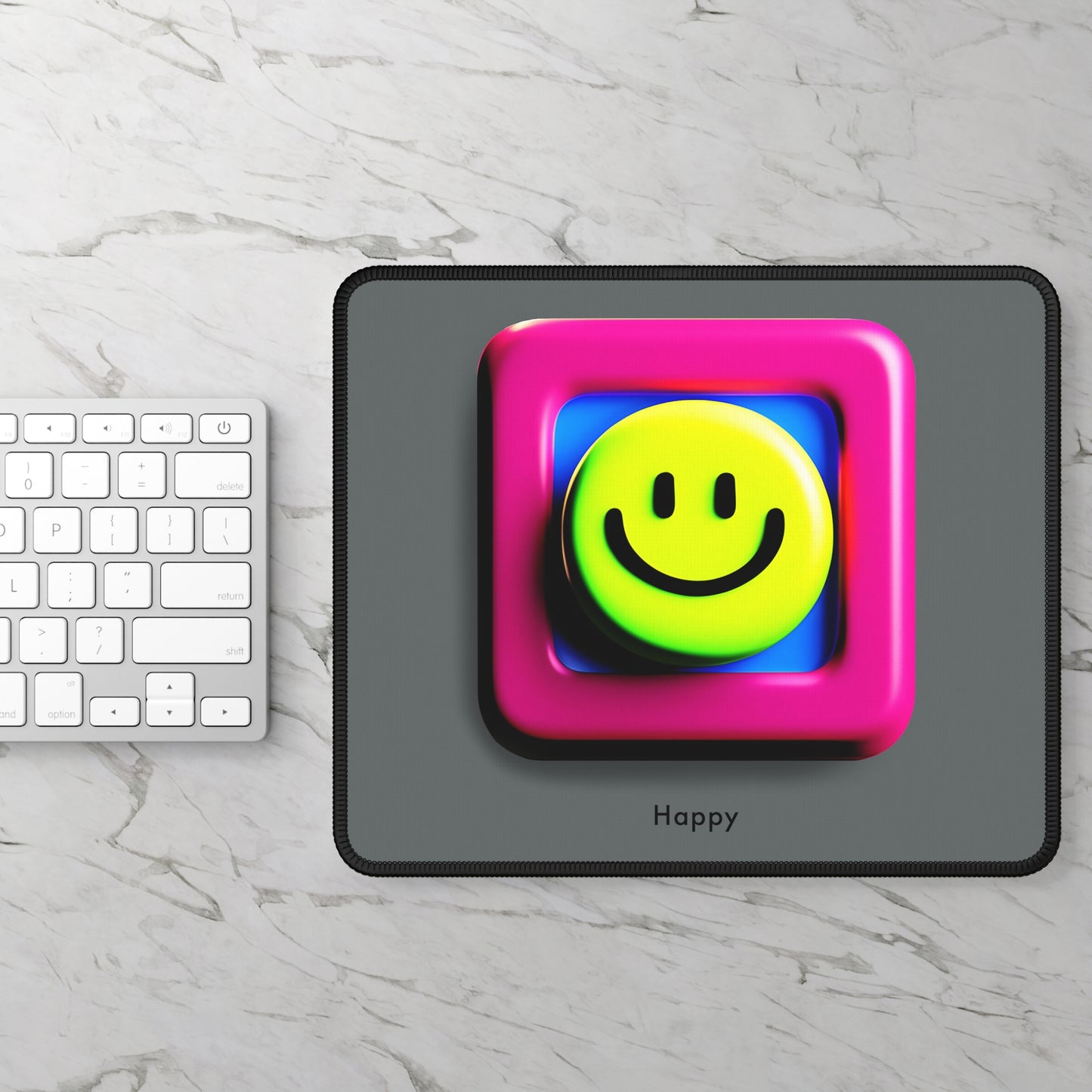 Add a Splash of Joy to Your Gaming Setup with our AI-Designed Happy Mouse Pad