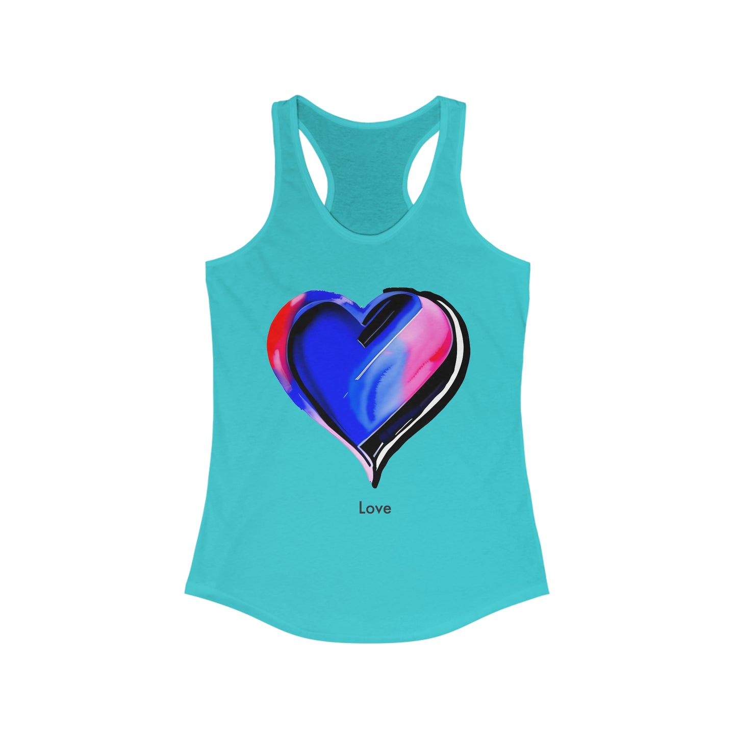 Vibrant Love: Minimalistic Watercolor Heart Tank