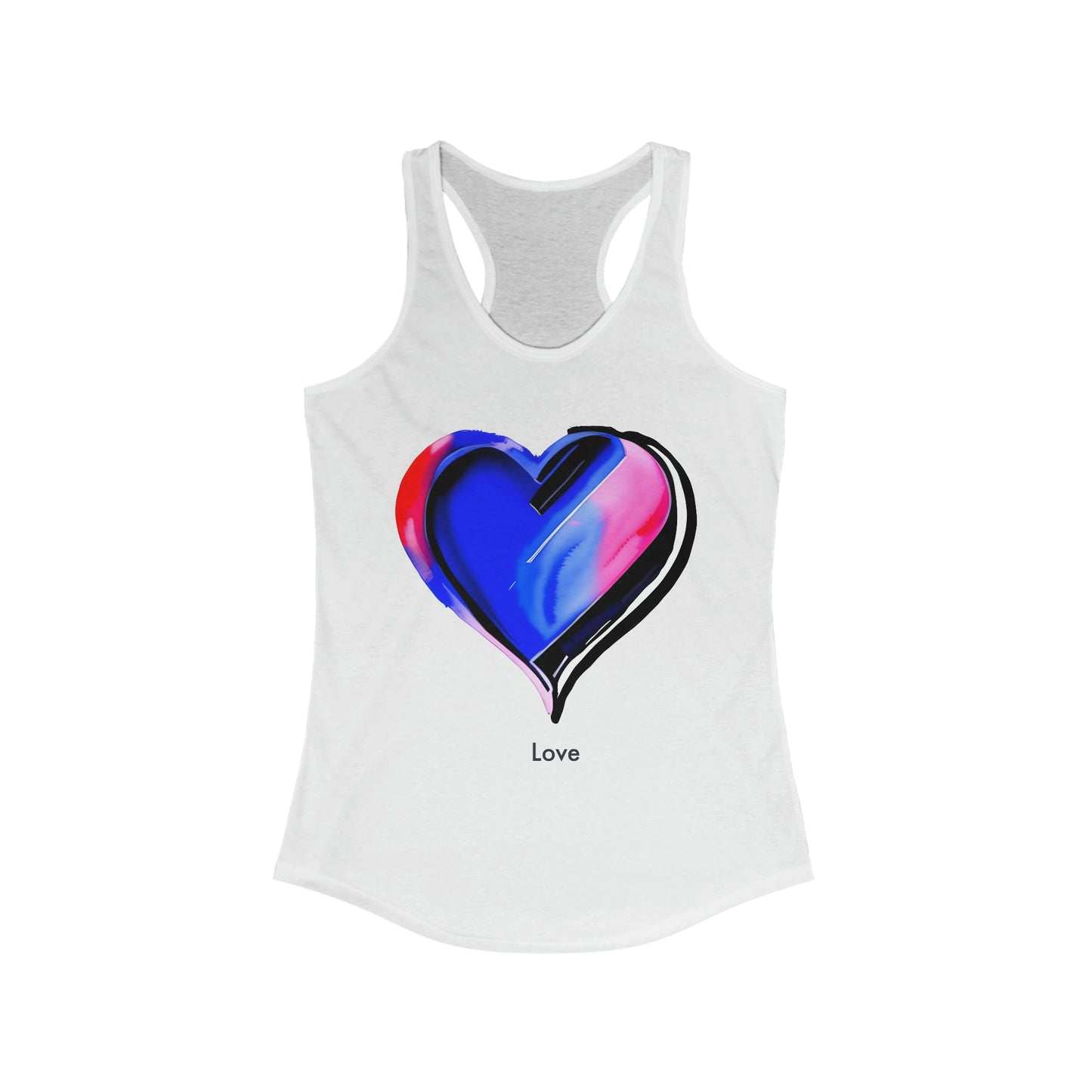 Vibrant Love: Minimalistic Watercolor Heart Tank