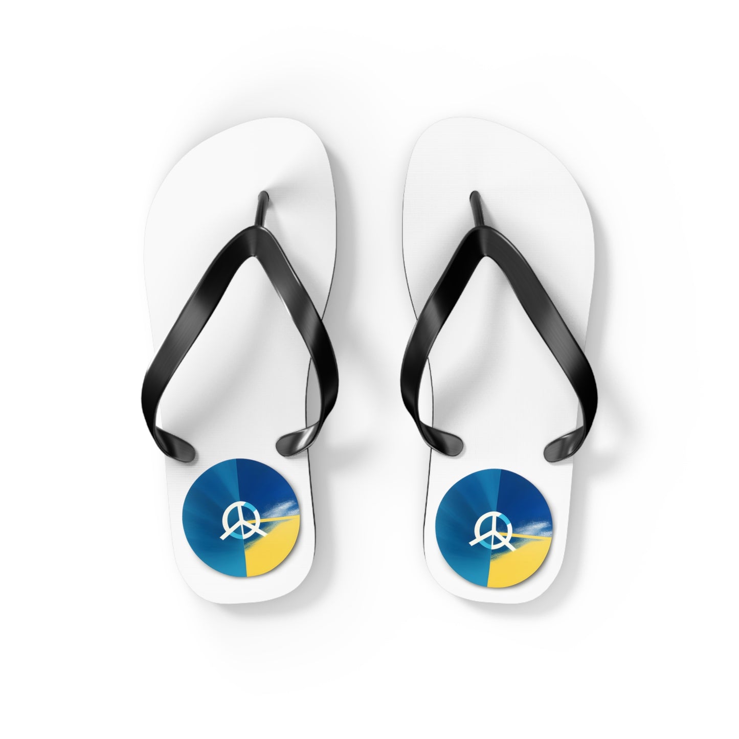 Peaceful Stride: AI Designed Peace Sign Flip Flops