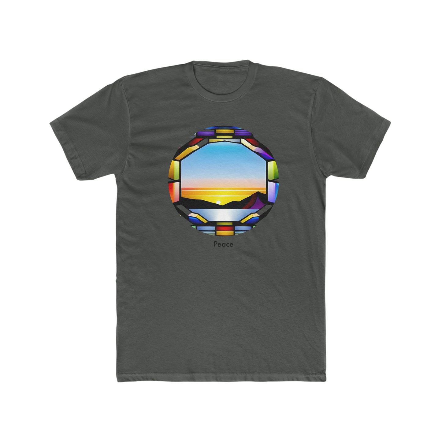 Peaceful Sunset Stained Glass Tee: Embrace Serenity and Style!