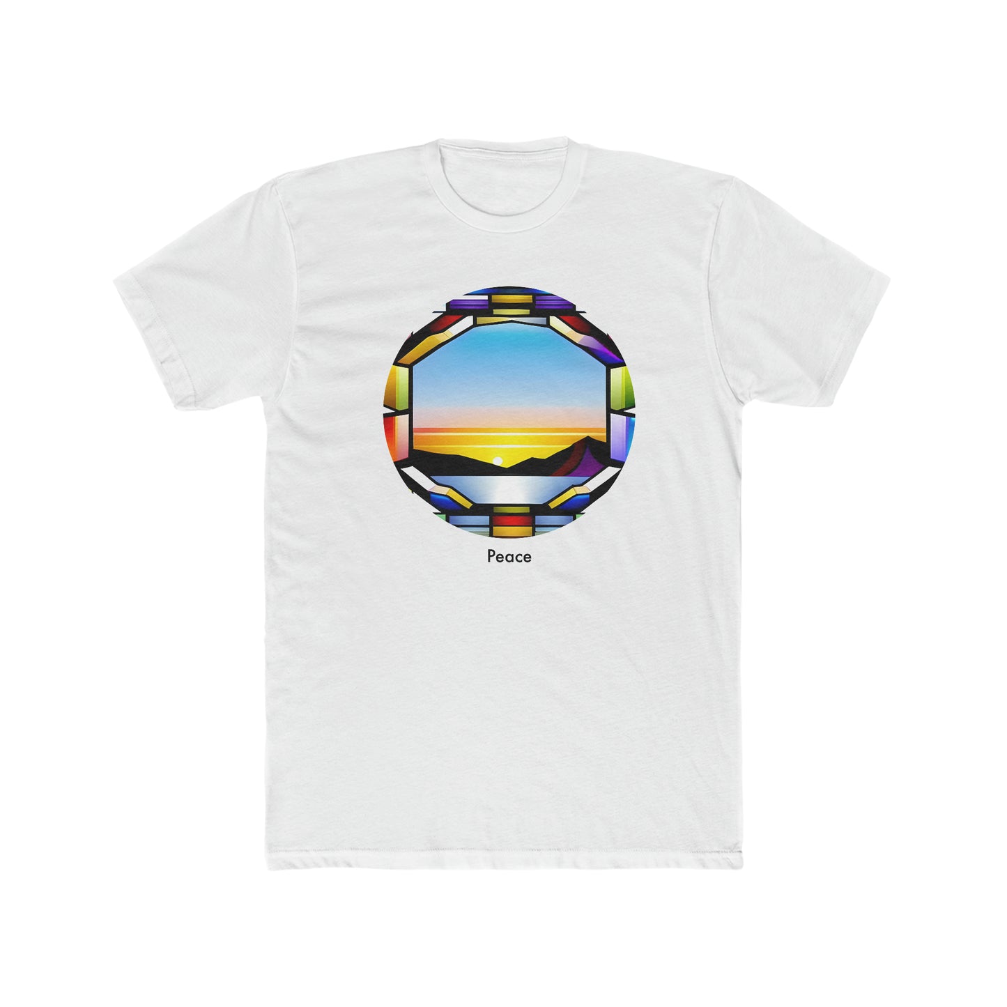 Peaceful Sunset Stained Glass Tee: Embrace Serenity and Style!