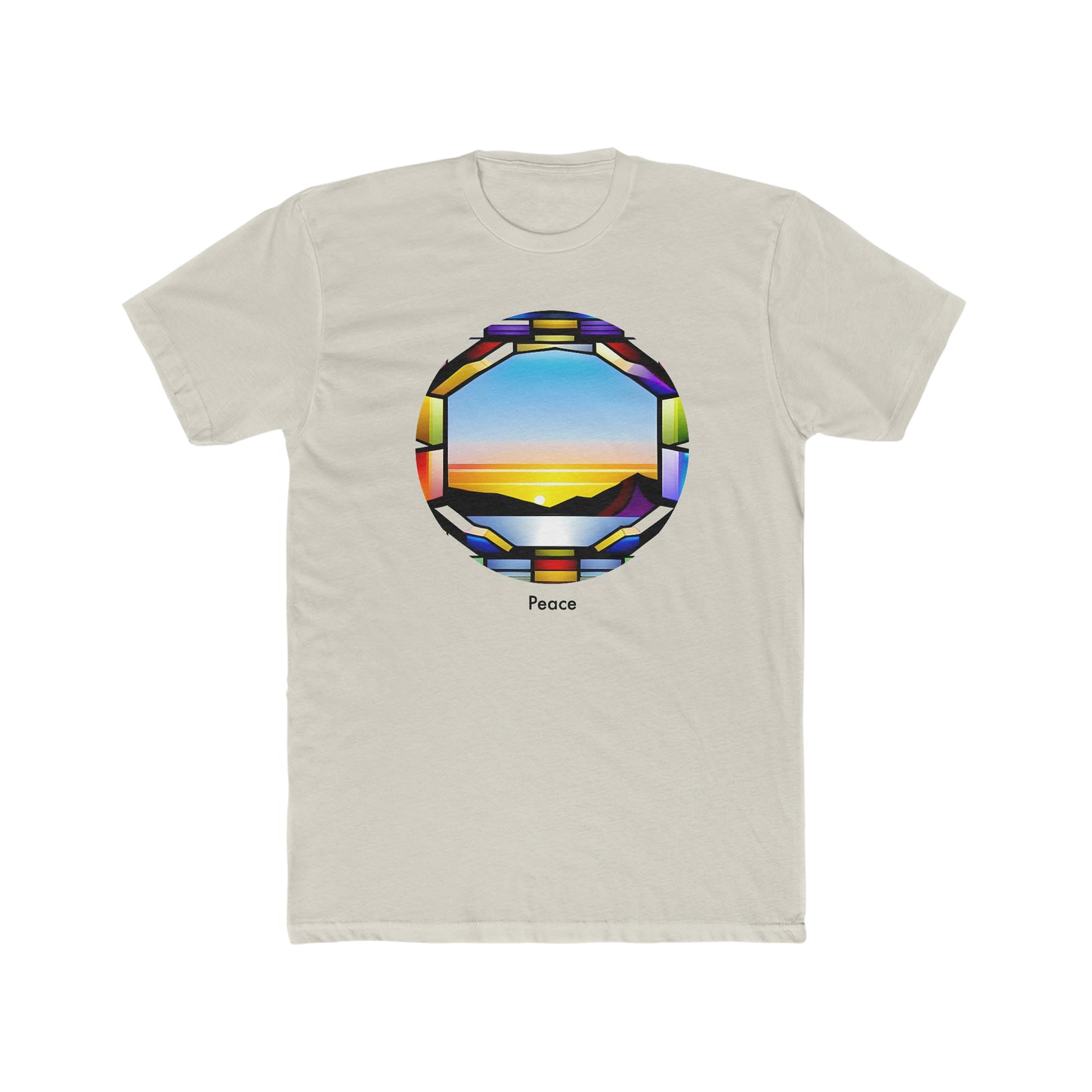 Peaceful Sunset Stained Glass Tee: Embrace Serenity and Style!