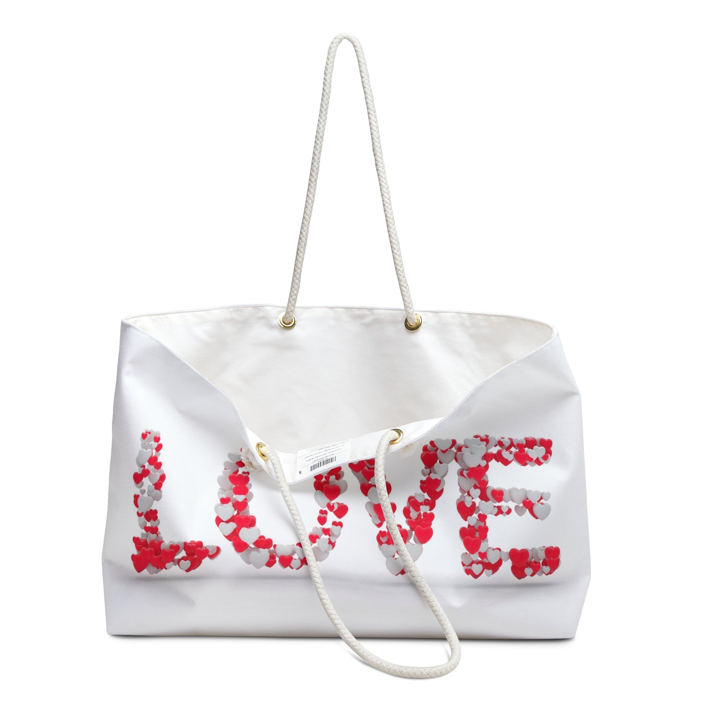 Heartful Delight: Playful Love Weekender Bag by AI