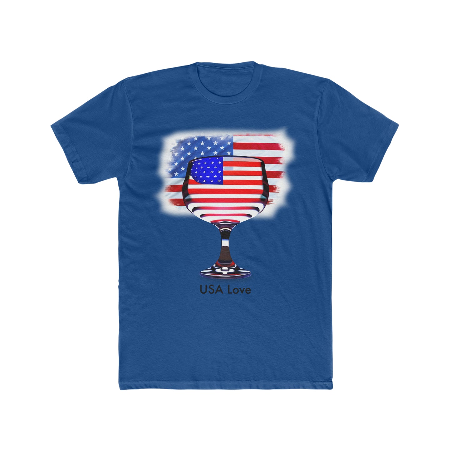 Toast to Freedom: Men's Staple Tee with AI-Generated 'USA Love' Design