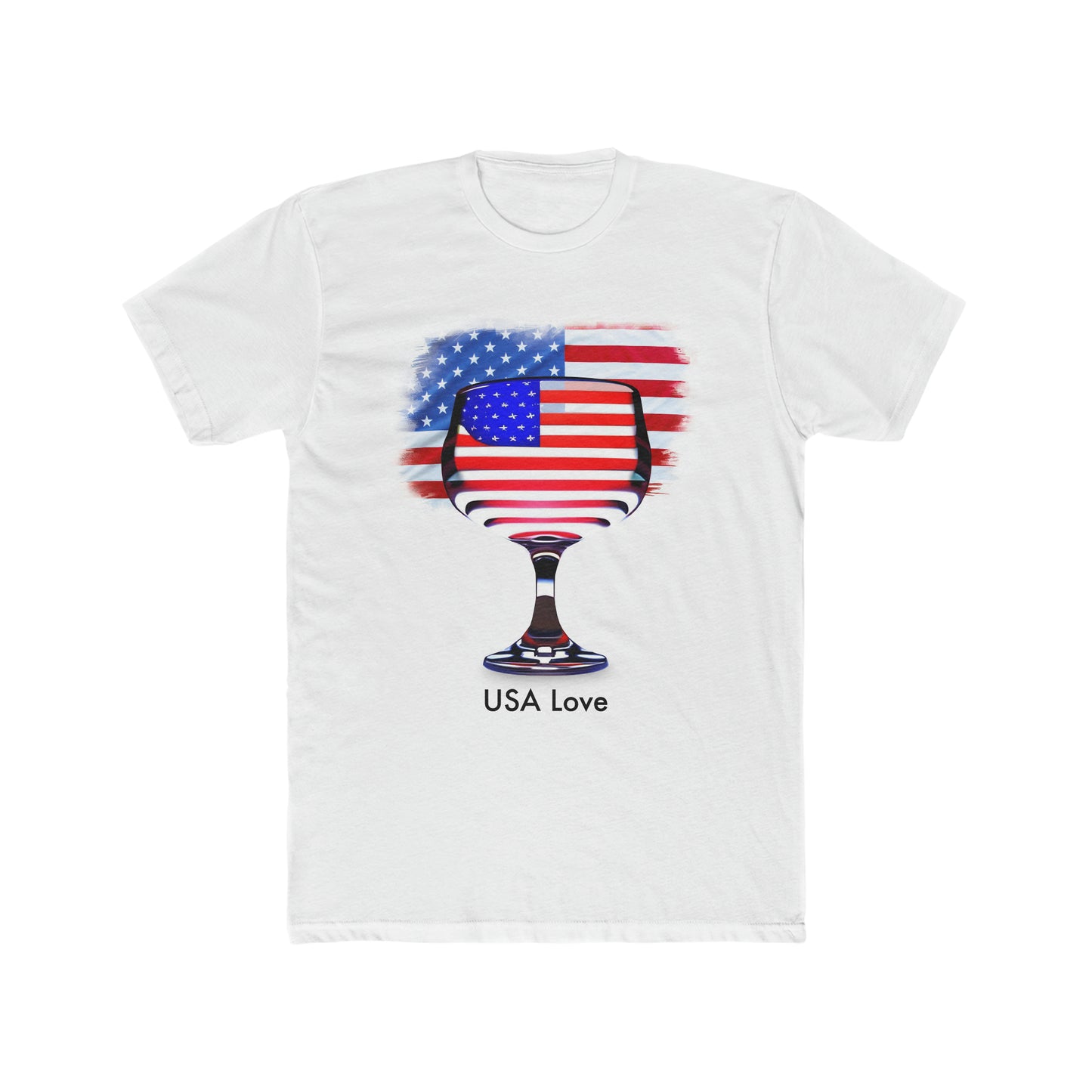 Toast to Freedom: Men's Staple Tee with AI-Generated 'USA Love' Design