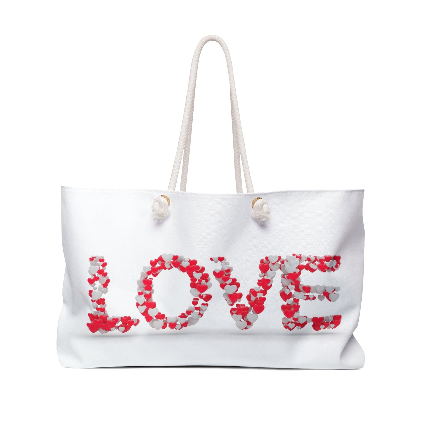 Heartful Delight: Playful Love Weekender Bag by AI