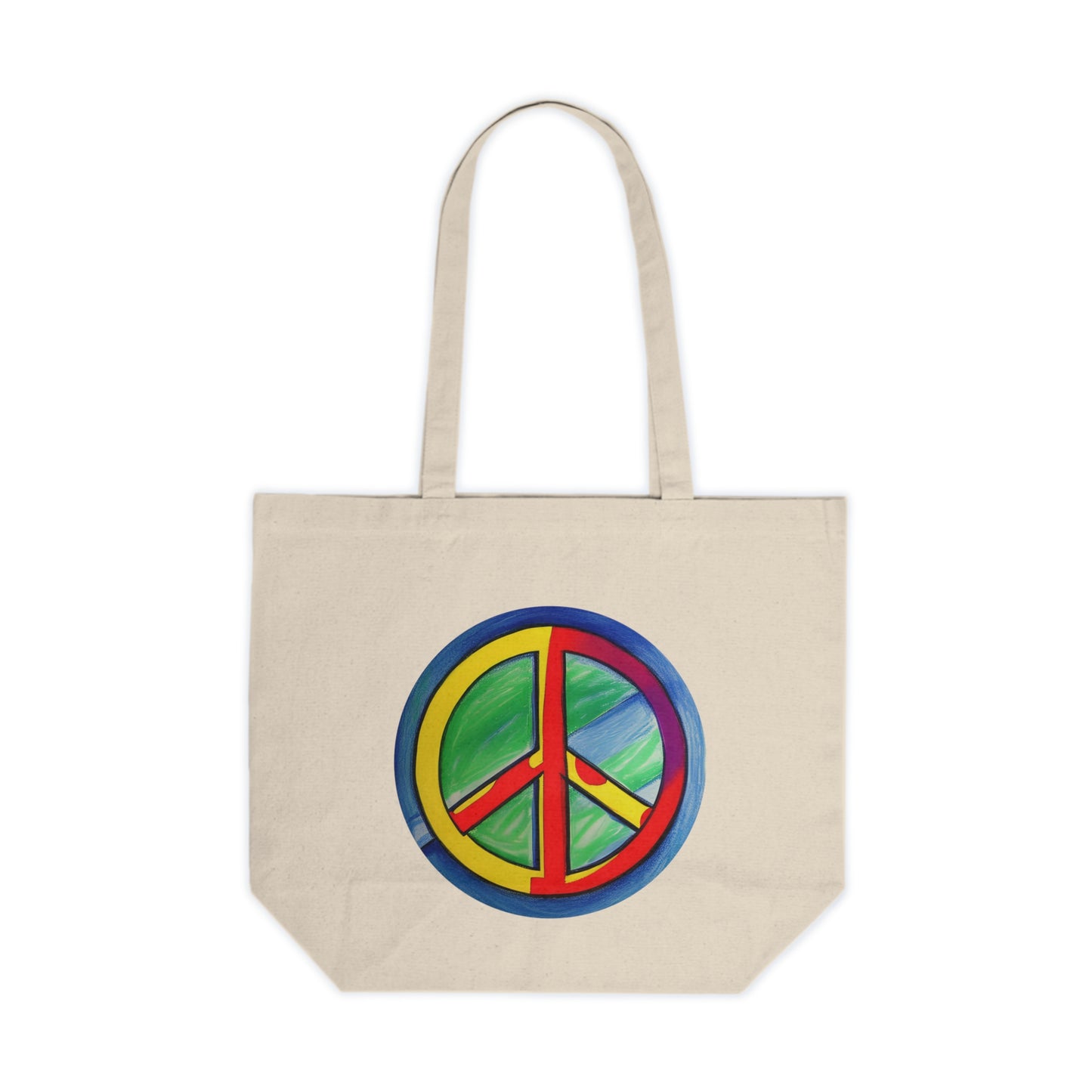 Tranquil Vibes: AI-Designed Canvas Shopping Tote