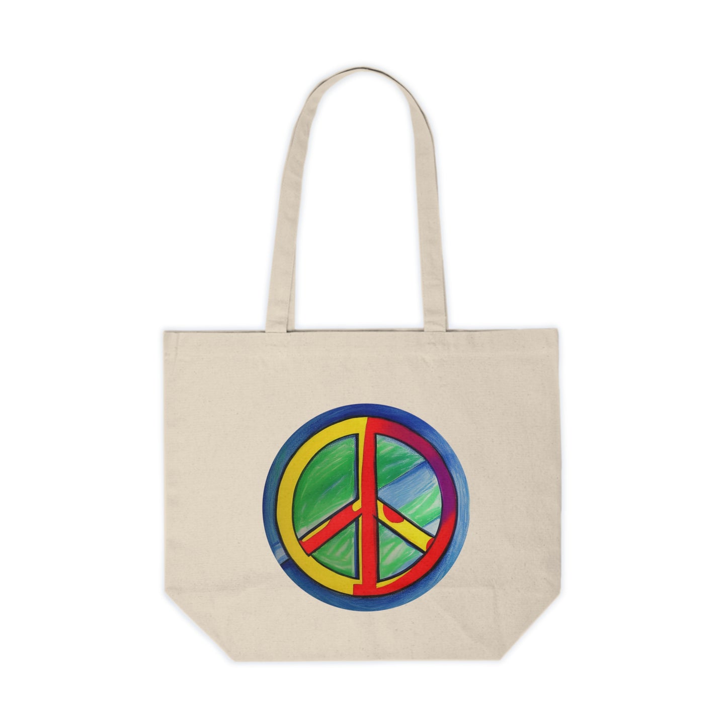 Tranquil Vibes: AI-Designed Canvas Shopping Tote