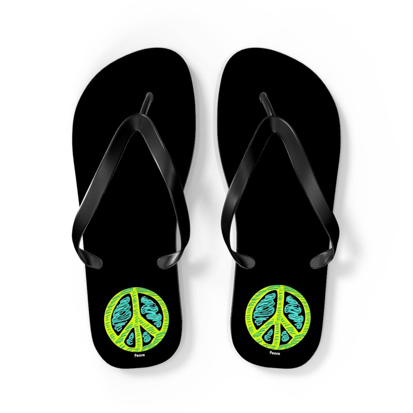 Tranquil Vibes: Pastel Peace Sign Unisex Flip Flops