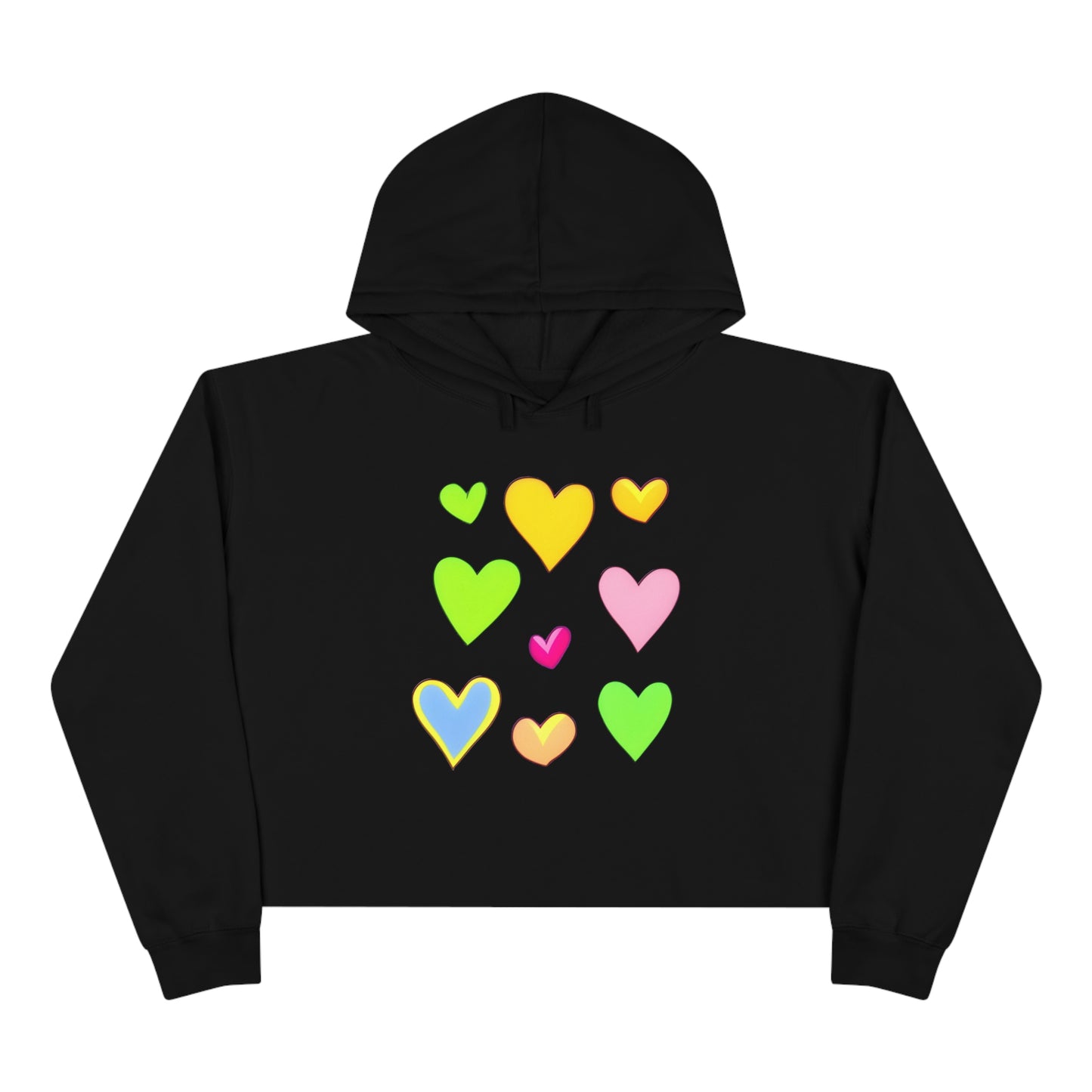 Love in Colors: Minimalistic Heart Crop Hoodie