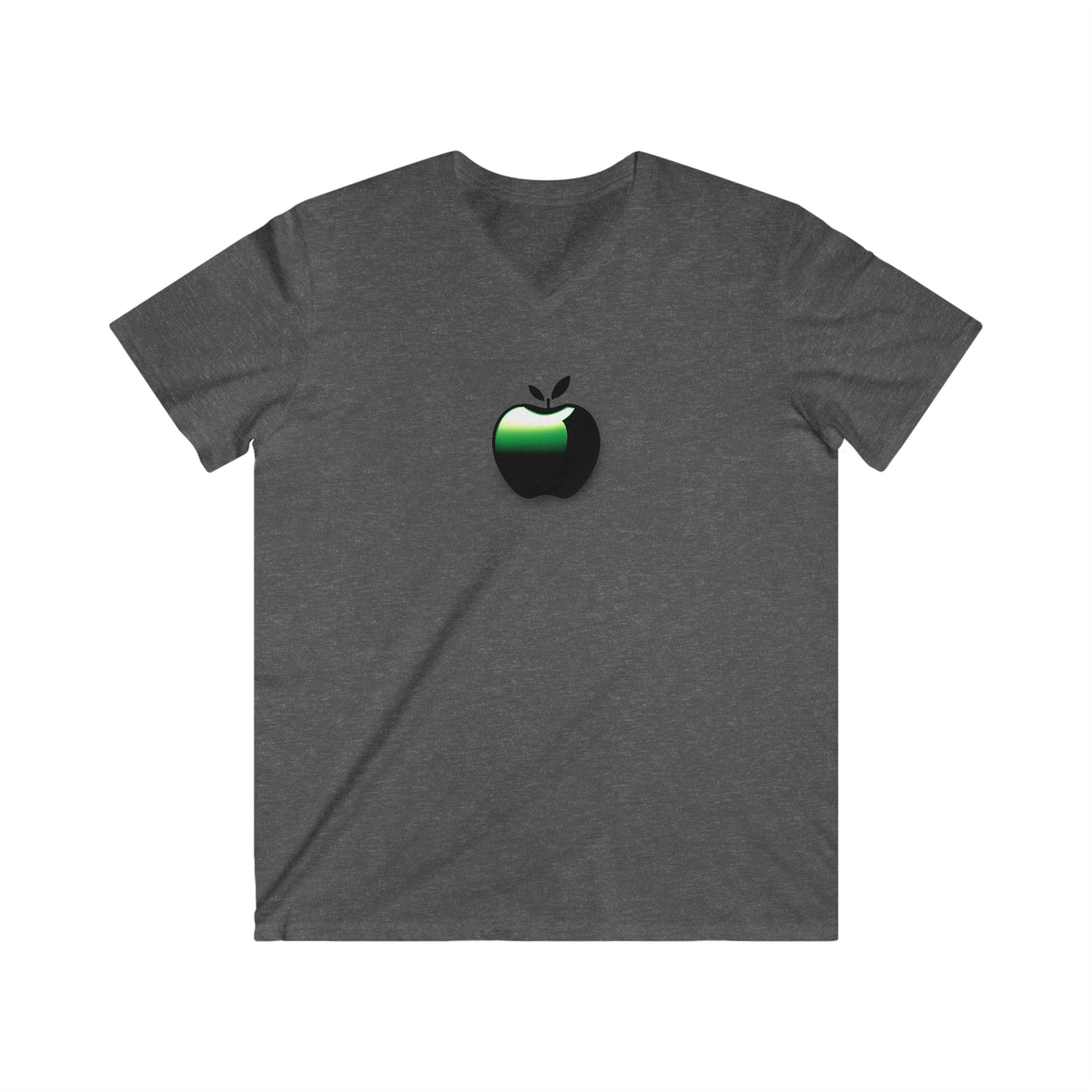 Men's Fitted V-Neck Tee - Inspire Collection: Metallic Apple Elegance