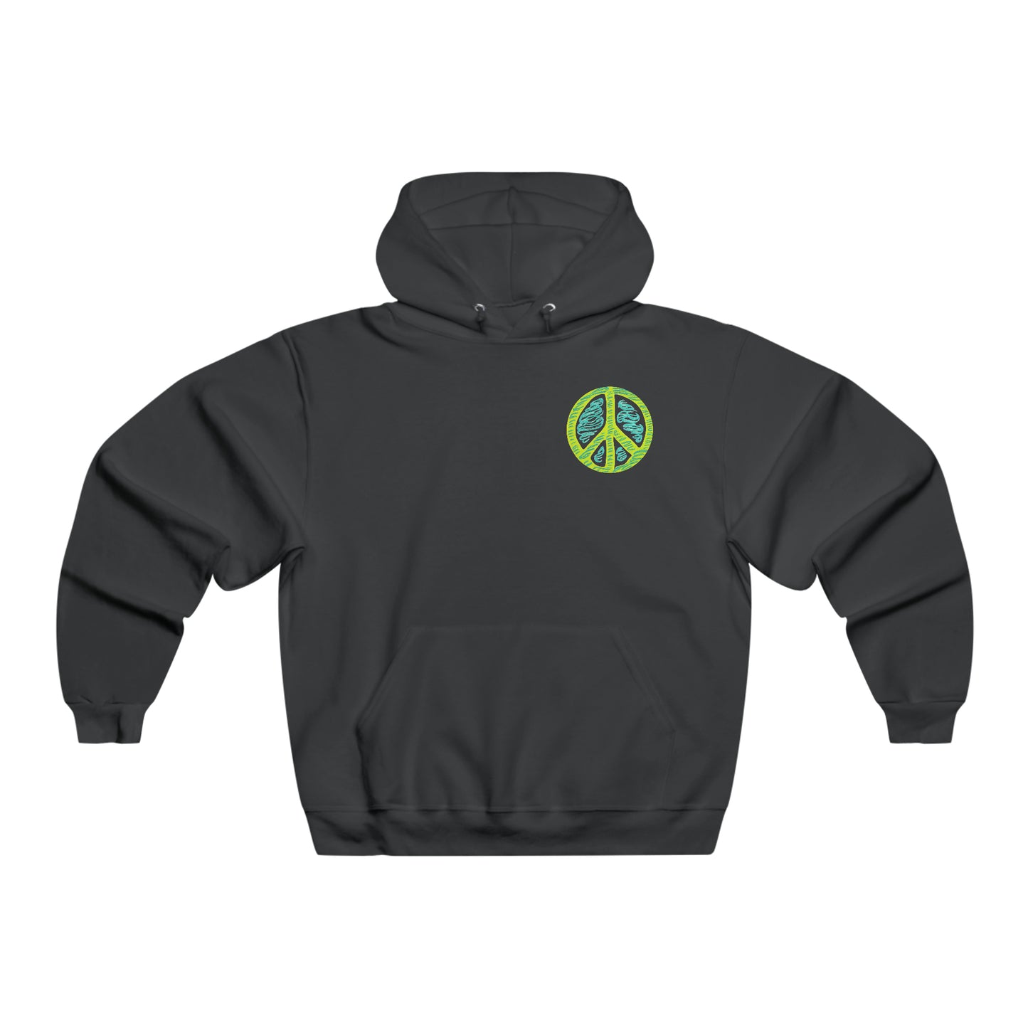 Tranquil Harmony: Minimalist Peace Sign Hooded Sweatshirt for Men