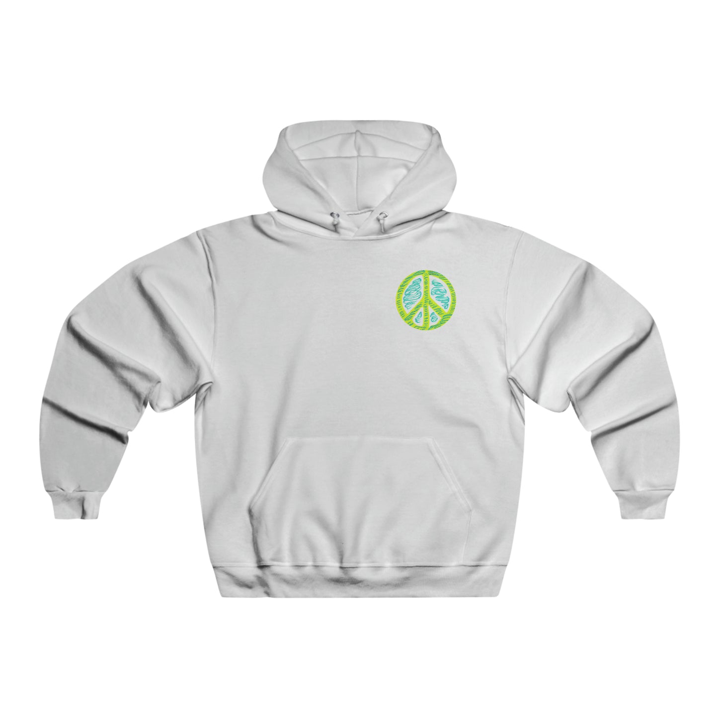 Tranquil Harmony: Minimalist Peace Sign Hooded Sweatshirt for Men