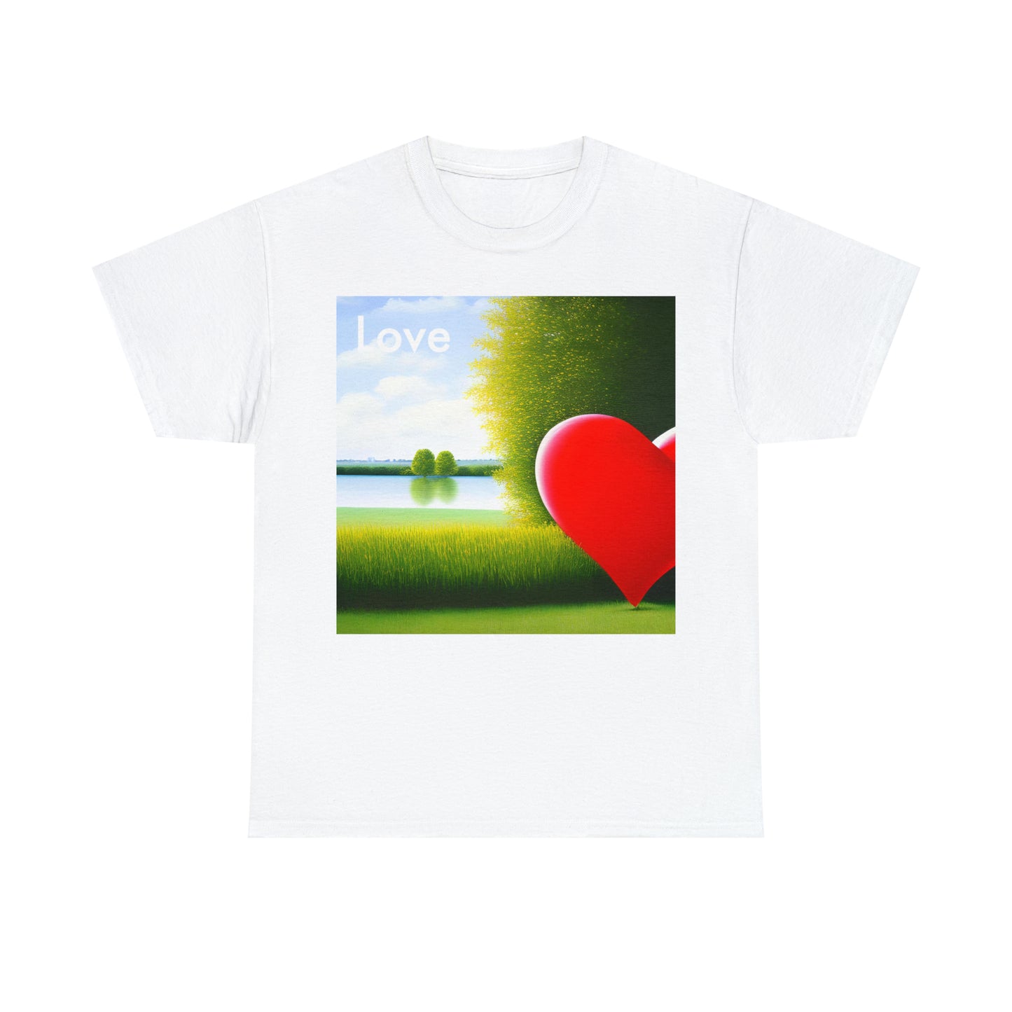 Serene Heart Oasis: AI-Captured Beauty T-Shirt