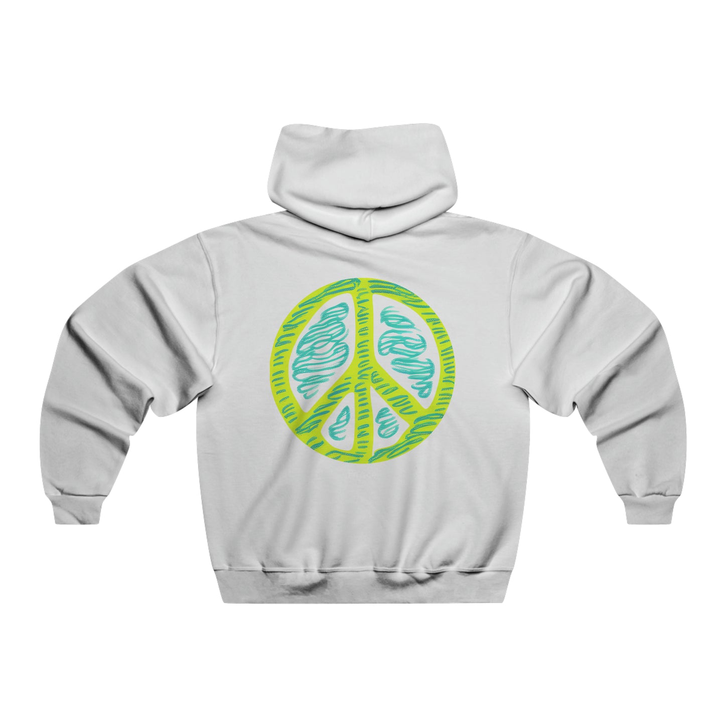 Tranquil Harmony: Minimalist Peace Sign Hooded Sweatshirt for Men