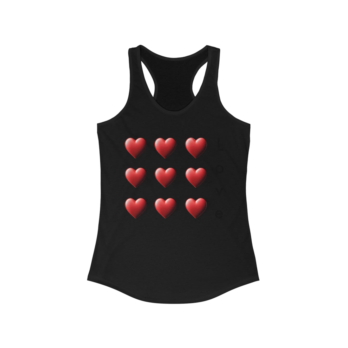 Love in 3D: Hearts Pattern Racerback Tank