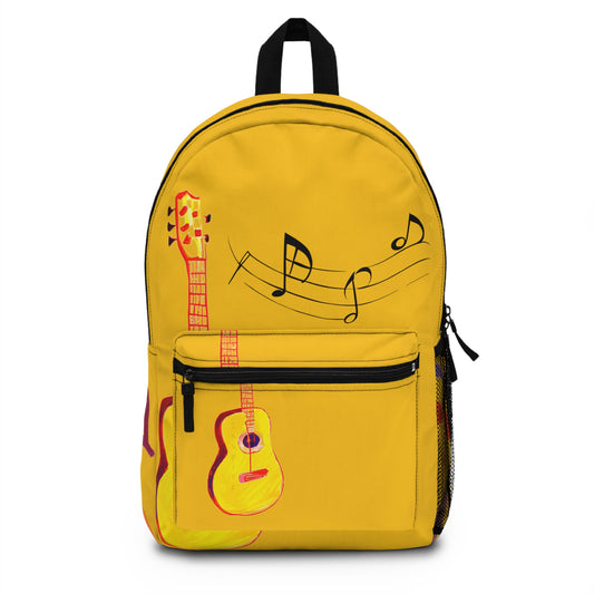 Musical Elegance: Inspire Guitar Watercolor Backpack