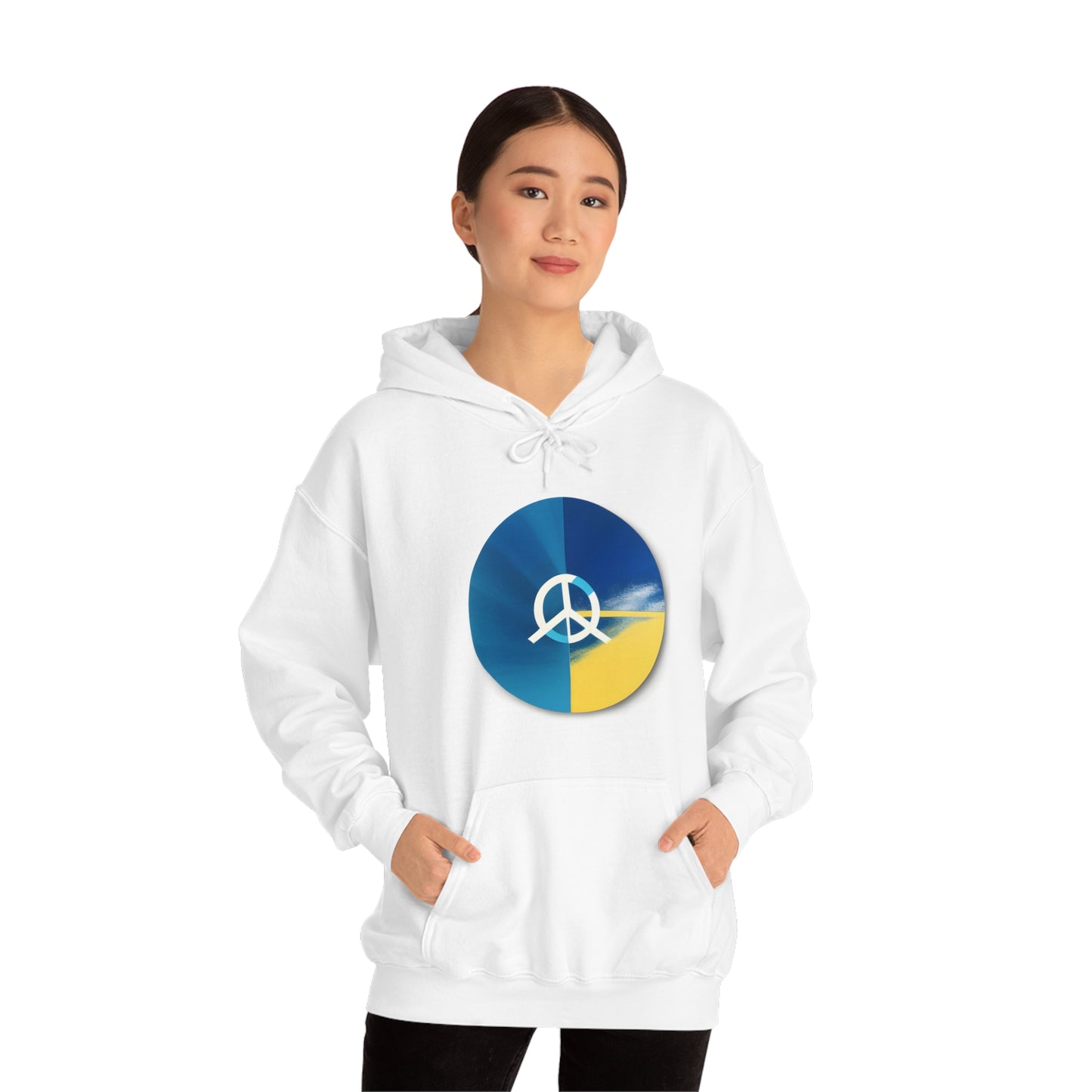 Peaceful Fusion: AI-Generated Abstract Peace Sign Hoodie