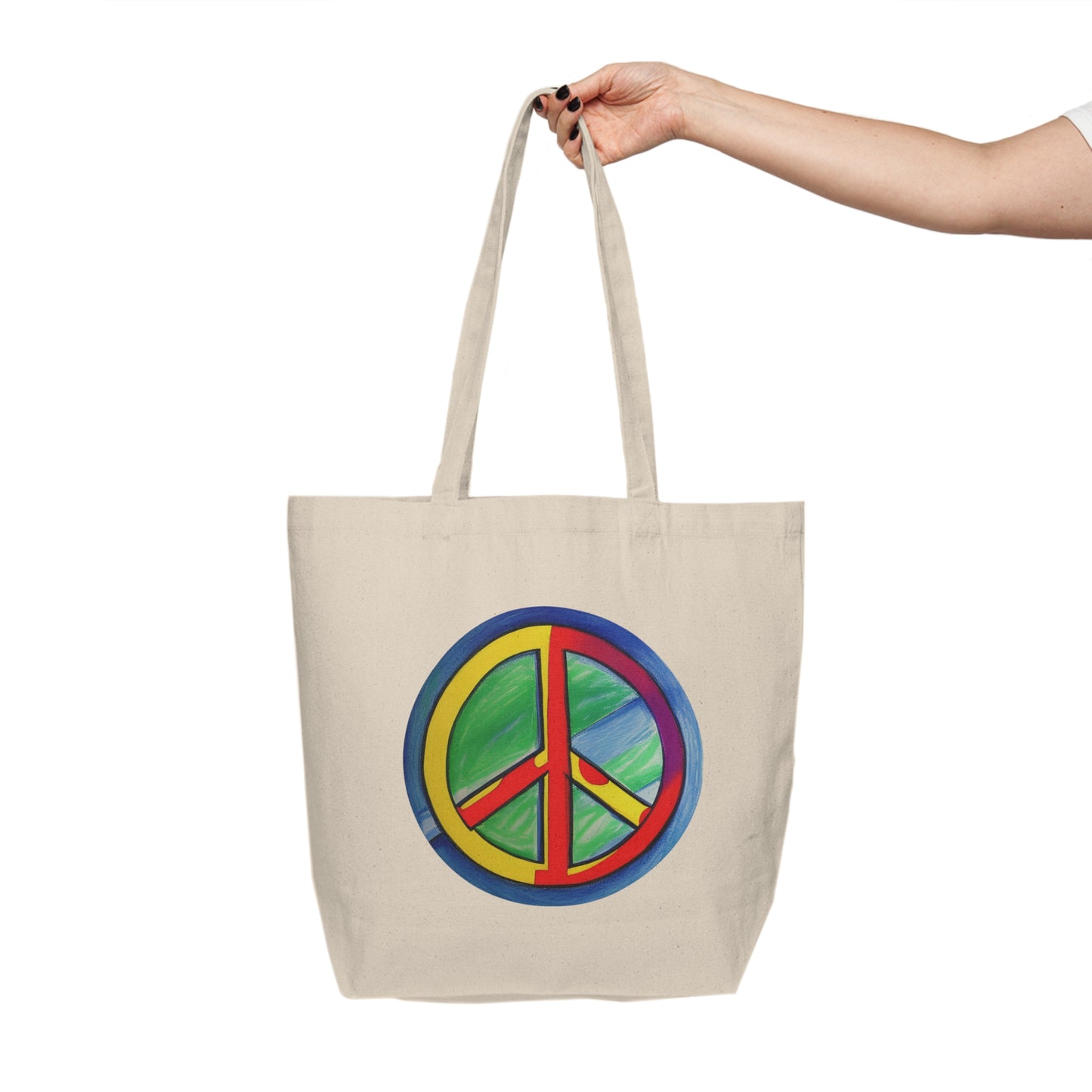 Tranquil Vibes: AI-Designed Canvas Shopping Tote