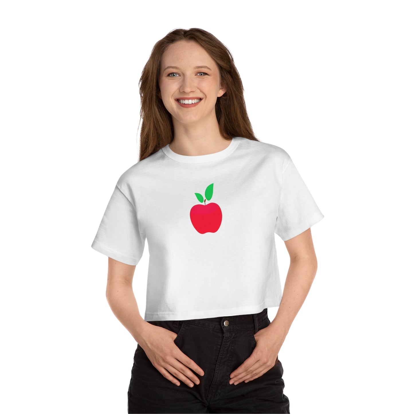 Champion Women's Cropped T-Shirt - Inspire with Colorful Apples