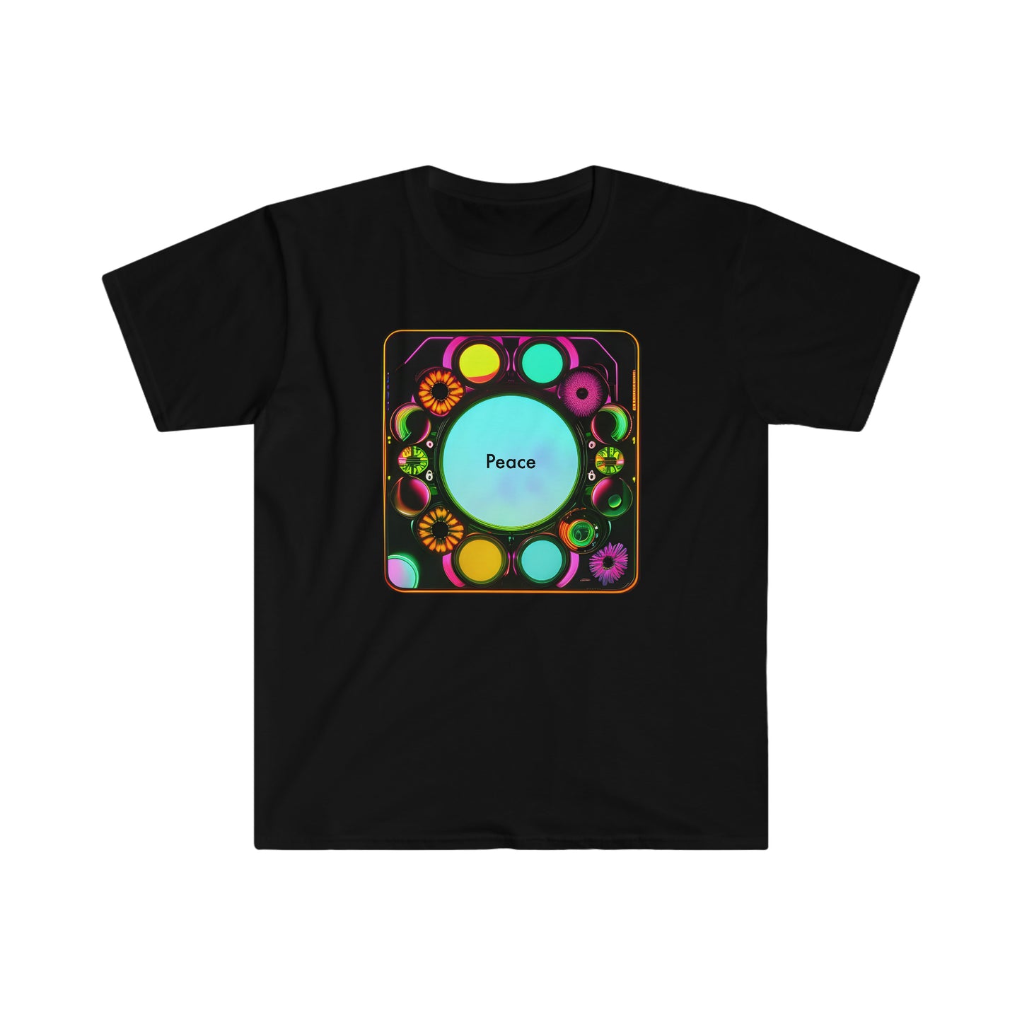 Psychedelic Harmony: Abstract Floral Peace T-Shirt