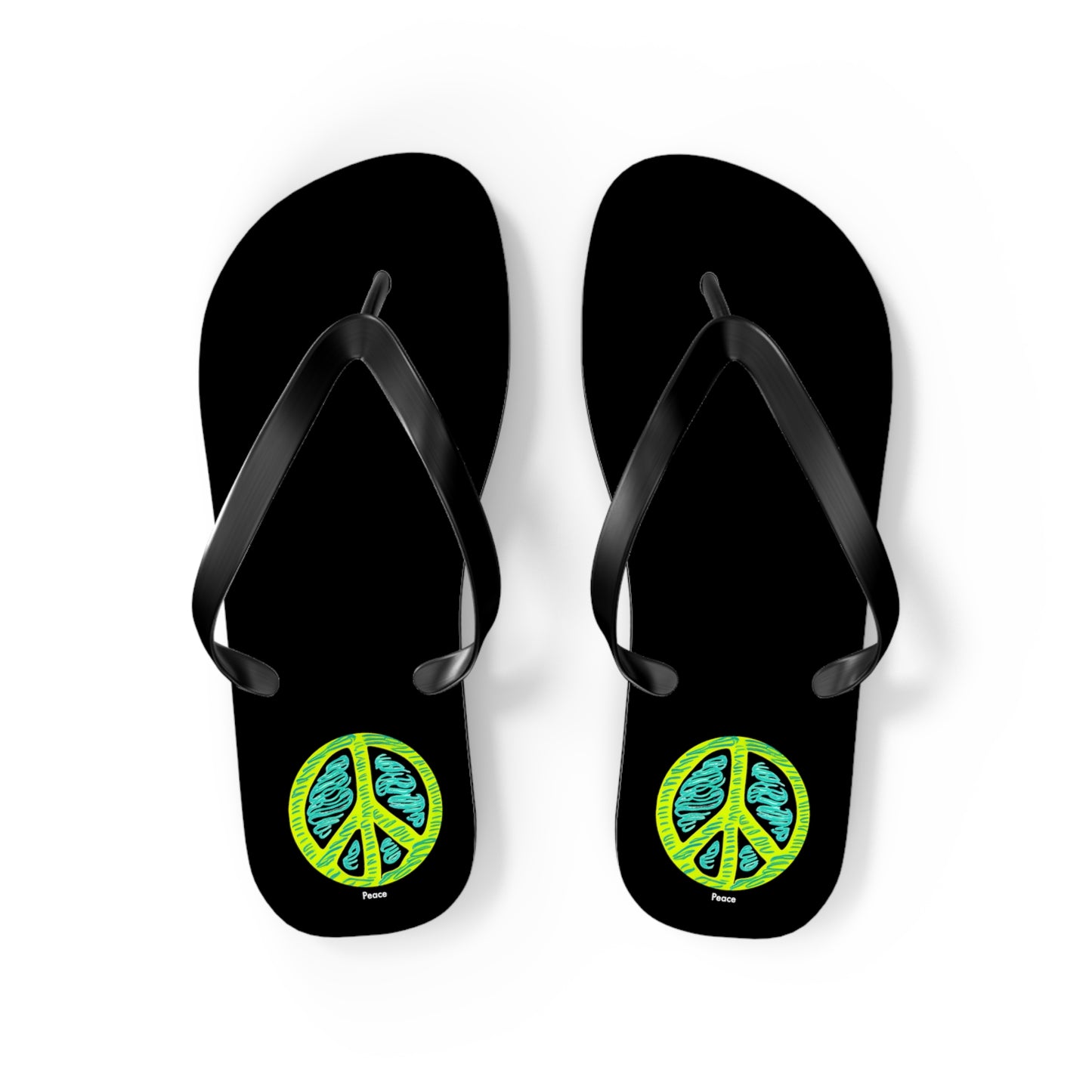 Tranquil Vibes: Pastel Peace Sign Unisex Flip Flops