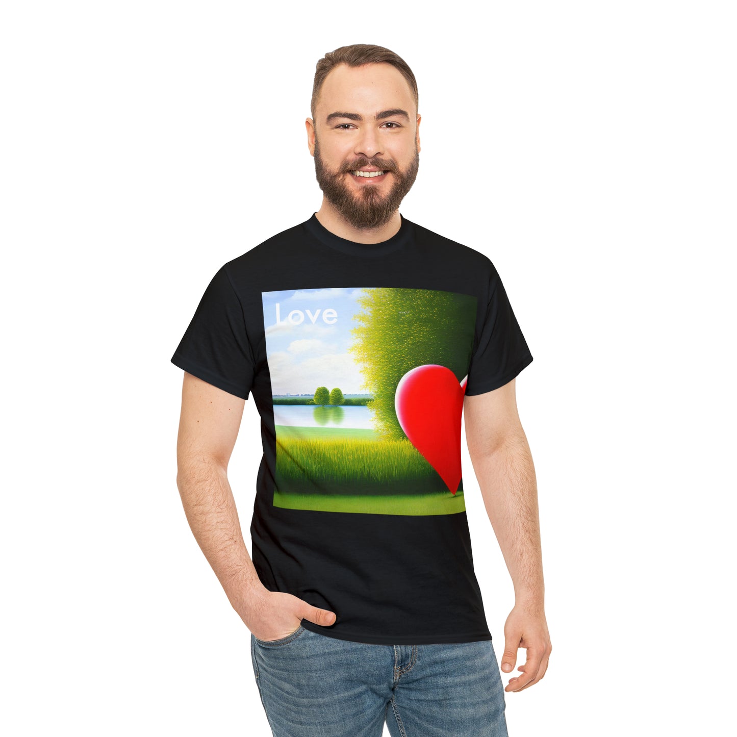 Serene Heart Oasis: AI-Captured Beauty T-Shirt