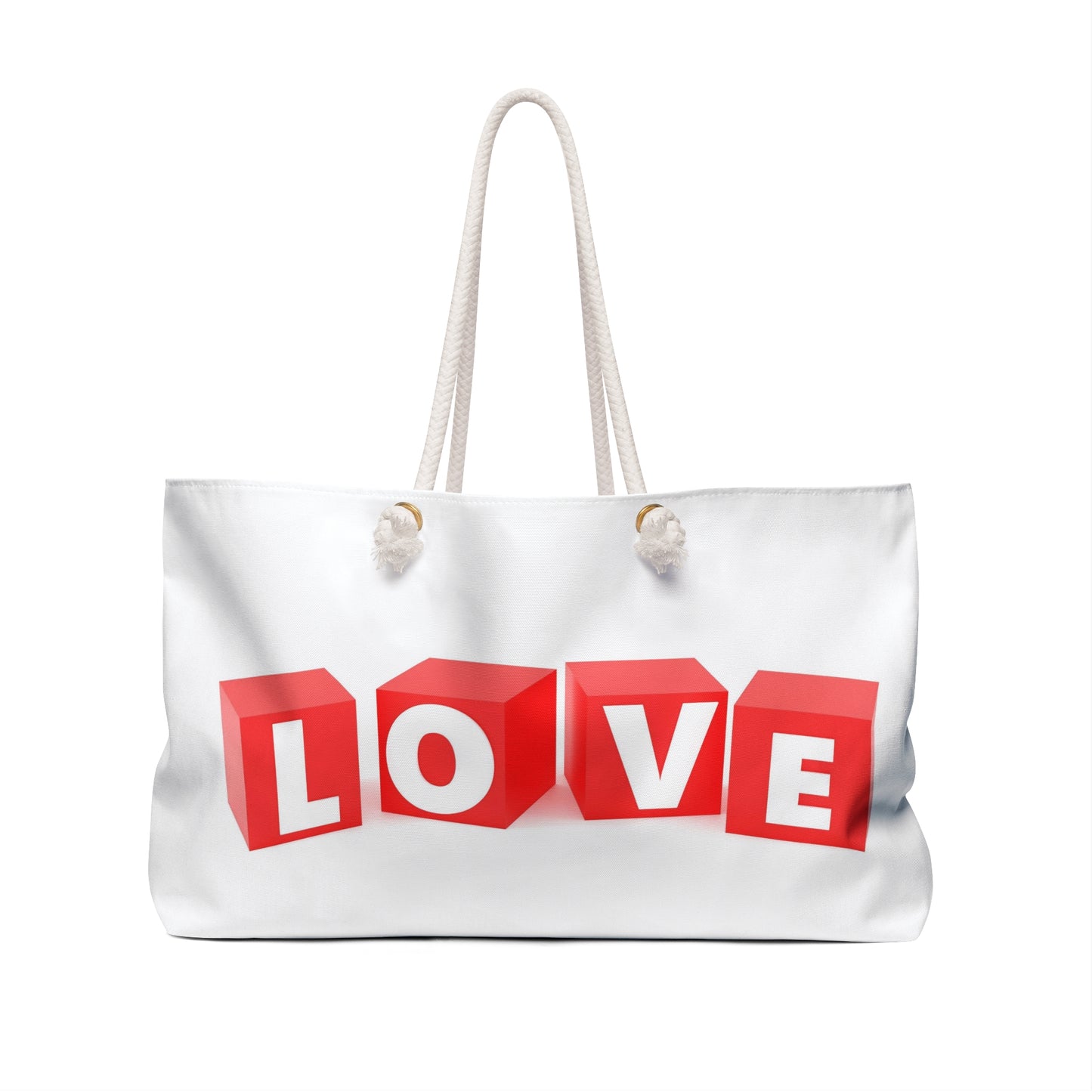 Heartful Delight: Playful Love Weekender Bag by AI