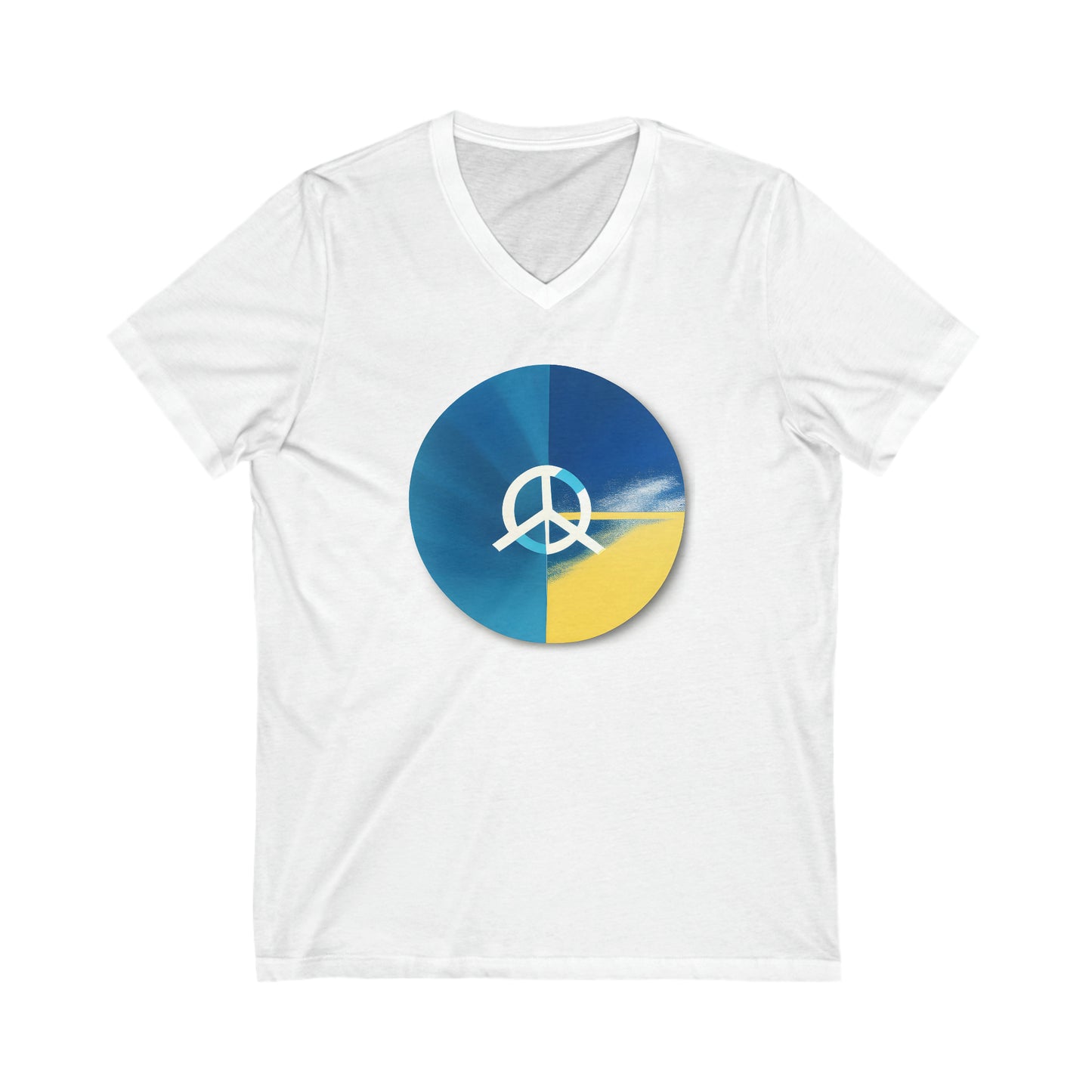 Peaceful Reflection: AI-Generated Abstract Peace V-Neck Tee