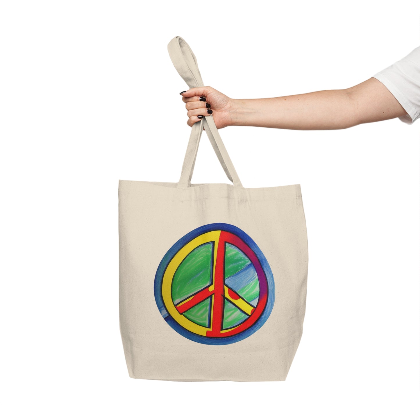 Tranquil Vibes: AI-Designed Canvas Shopping Tote