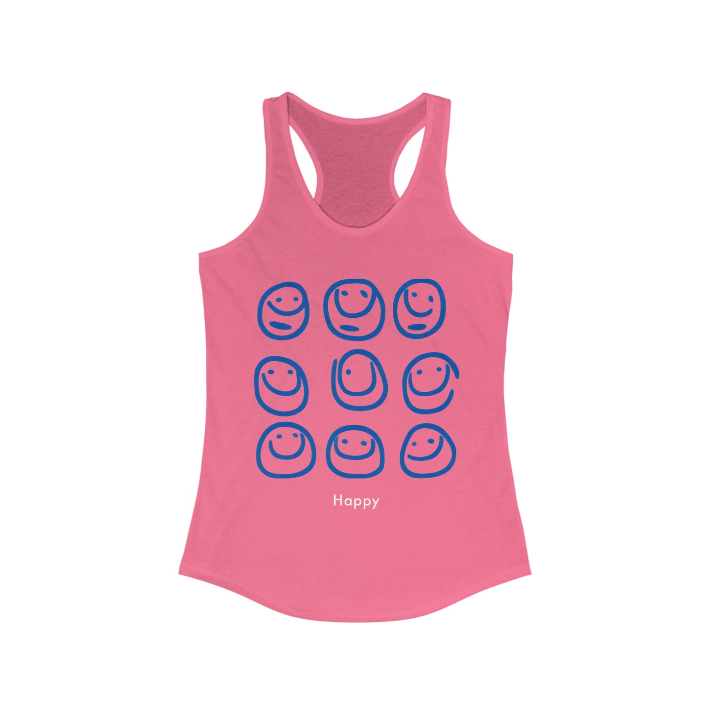 Playfully Happy Women's Ideal Racerback Tank - Unleash Your Joyful Spirit