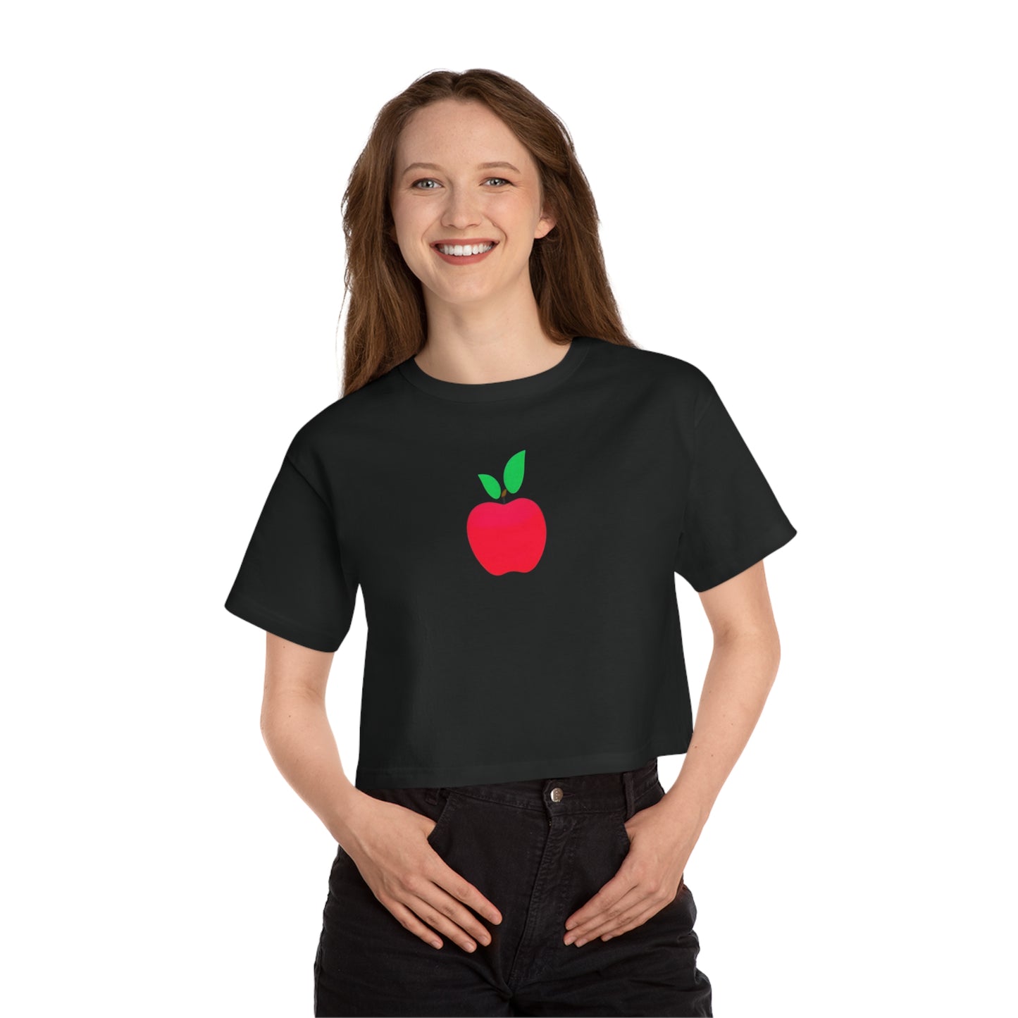 Champion Women's Cropped T-Shirt - Inspire with Colorful Apples