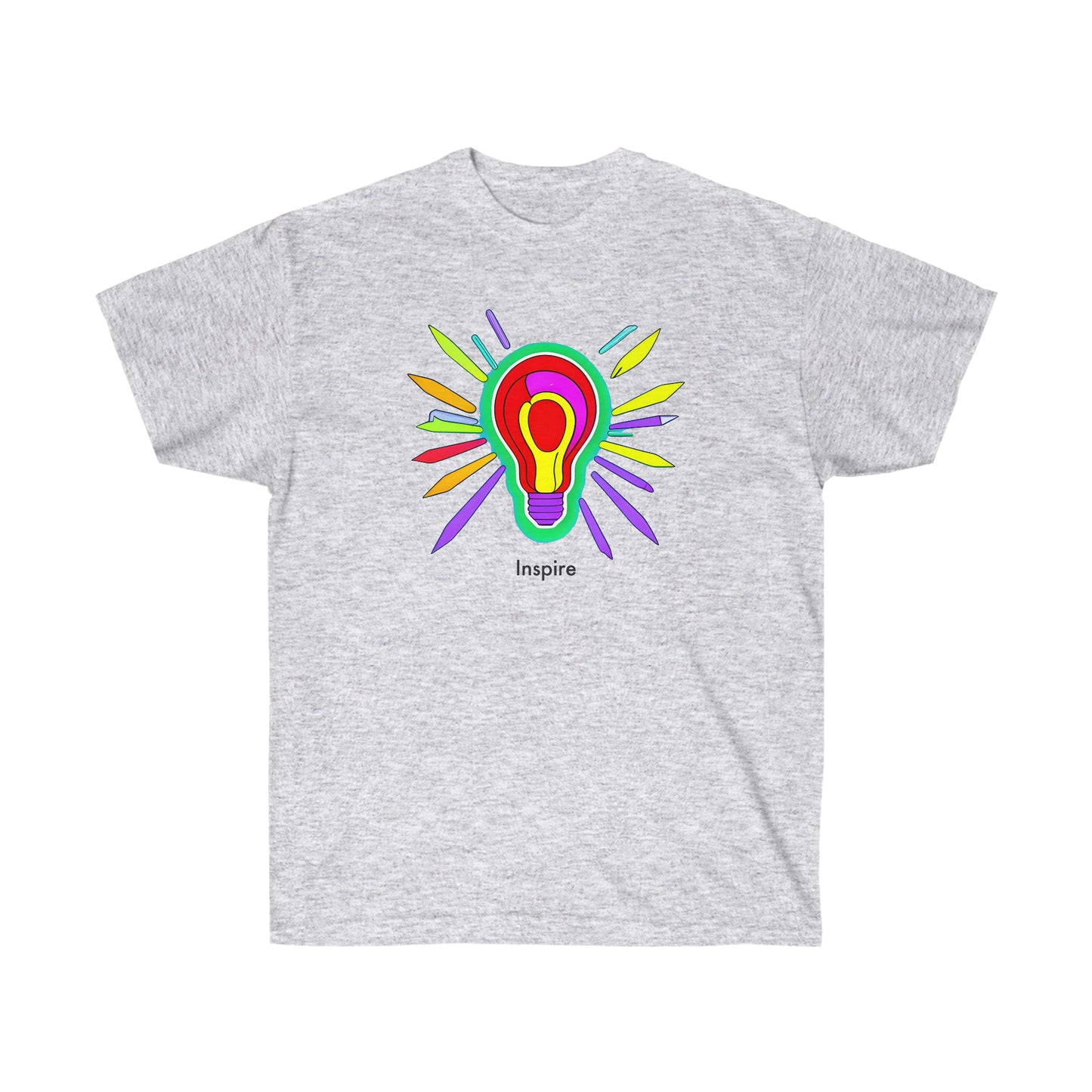 Express Your Creativity: Colorful Light Bulb Inspire Unisex T-Shirt