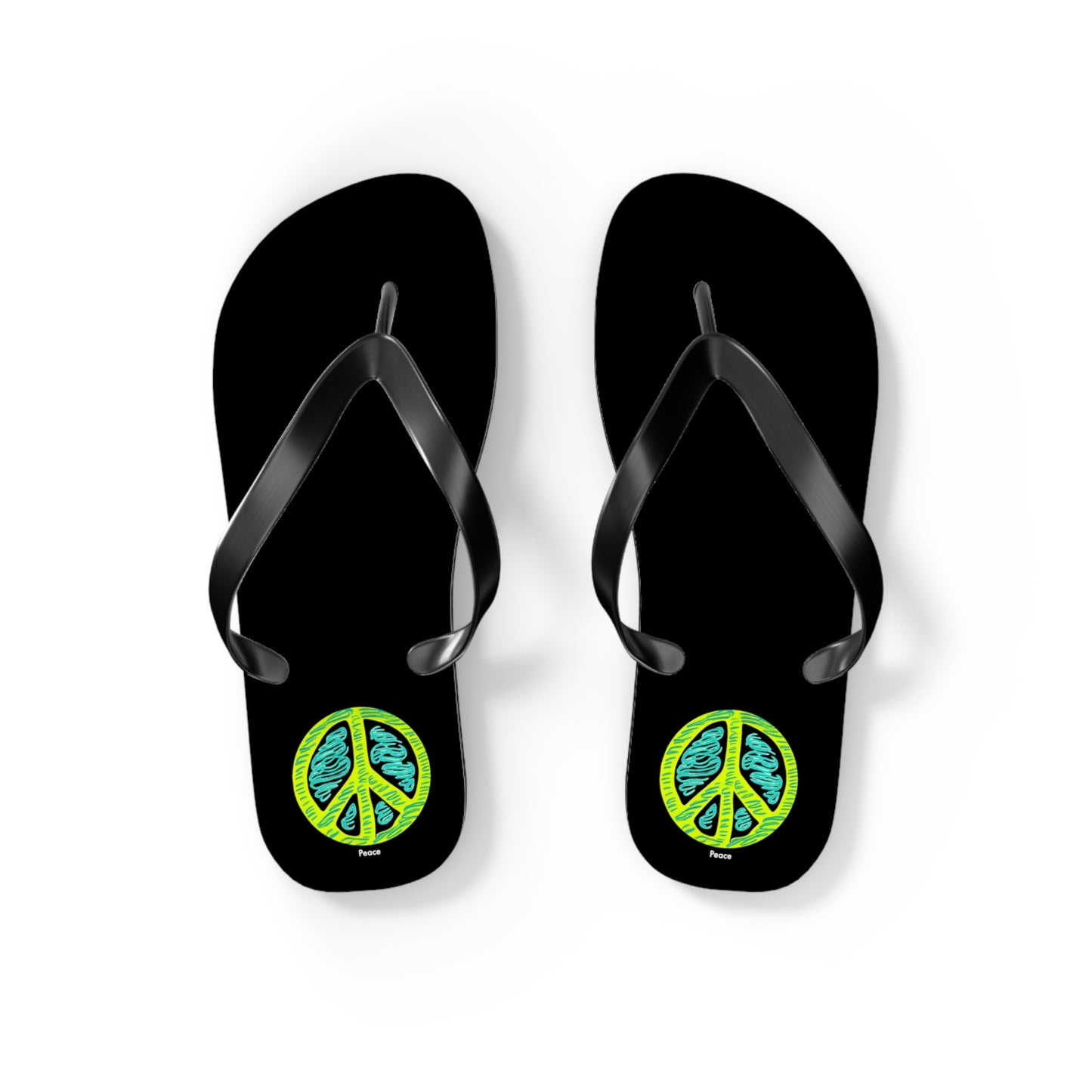 Tranquil Vibes: Pastel Peace Sign Unisex Flip Flops