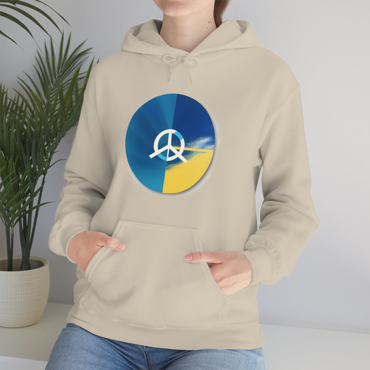 Peaceful Fusion: AI-Generated Abstract Peace Sign Hoodie