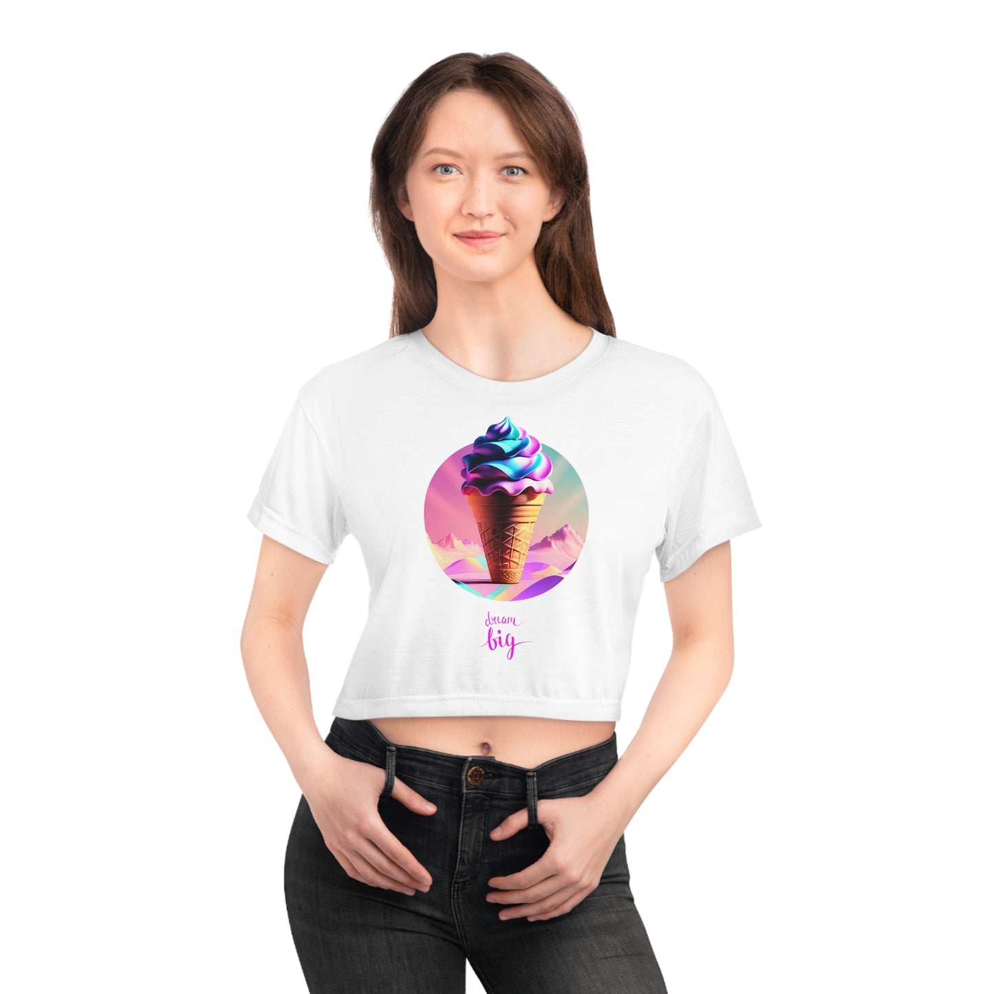 Surreal Dreamscape: Women's Dream Big Crop Tee