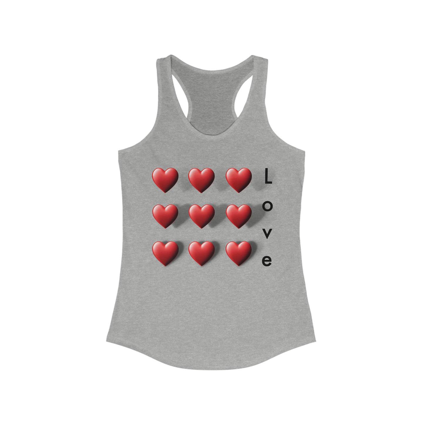 Love in 3D: Hearts Pattern Racerback Tank