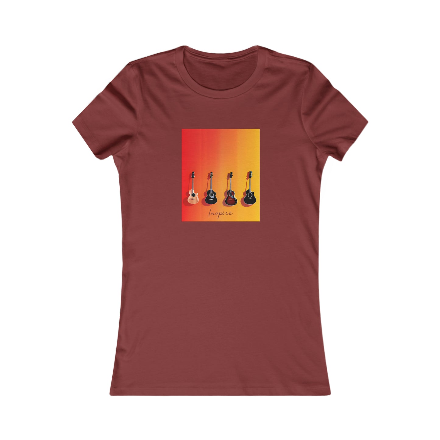 Gradient Melodies: Guitar Ensemble Woman's Favorite Tee