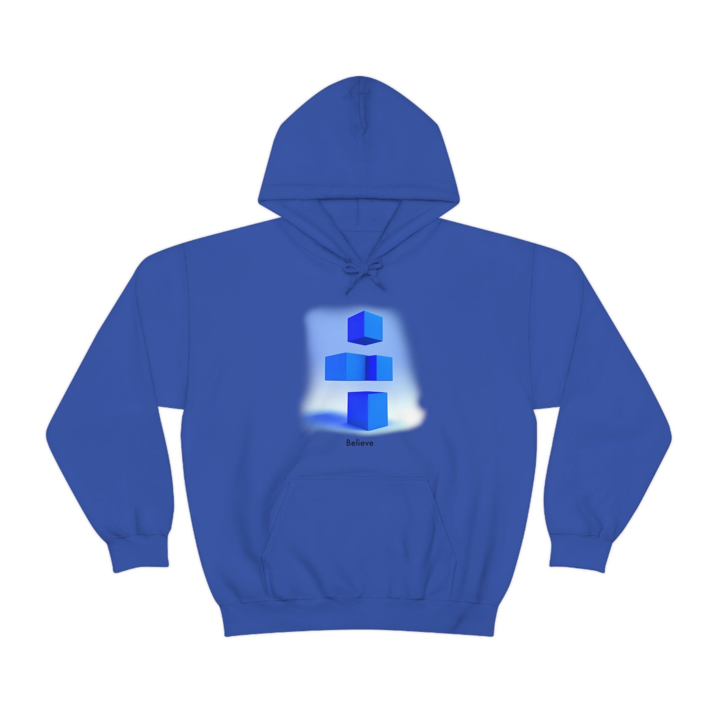 The Art of Belief: Abstract 3D Blocks Unisex Hooded Sweatshirt