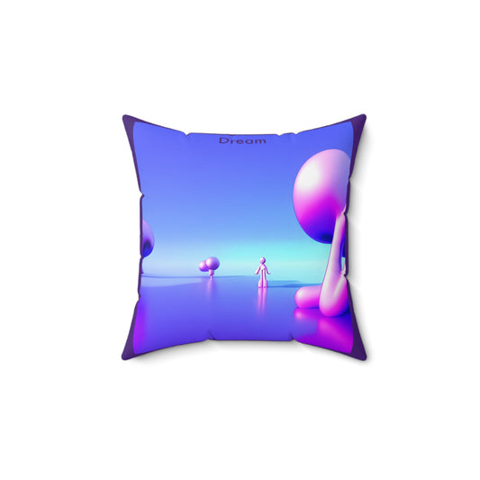 Boundless Reveries: Spun Polyester Square Pillow with AI-Rendered Dreamland